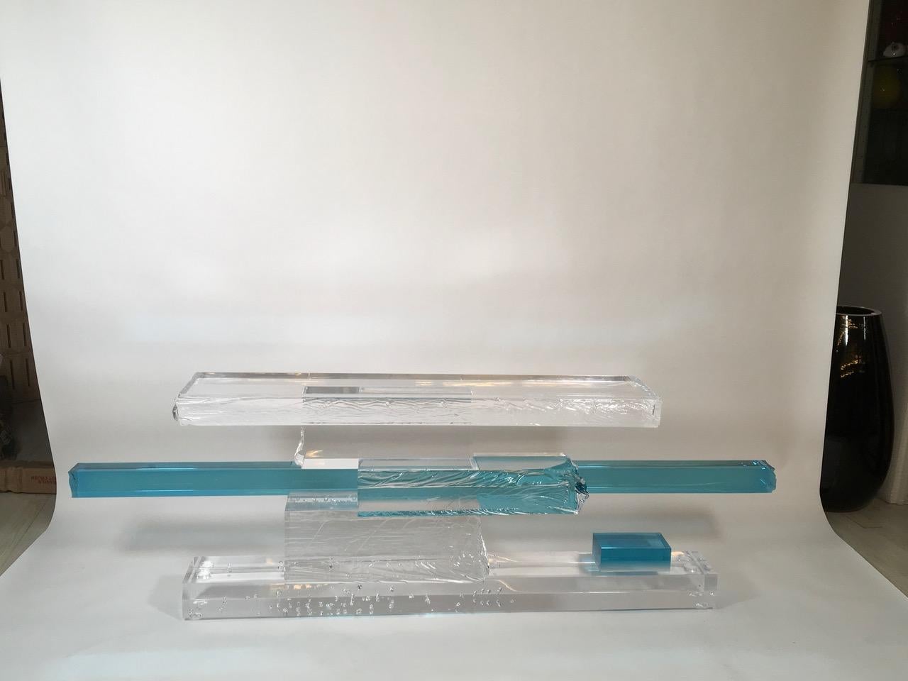 Plexiglass Console Tormalina Model Unique Piece by Studio Superego, Italy