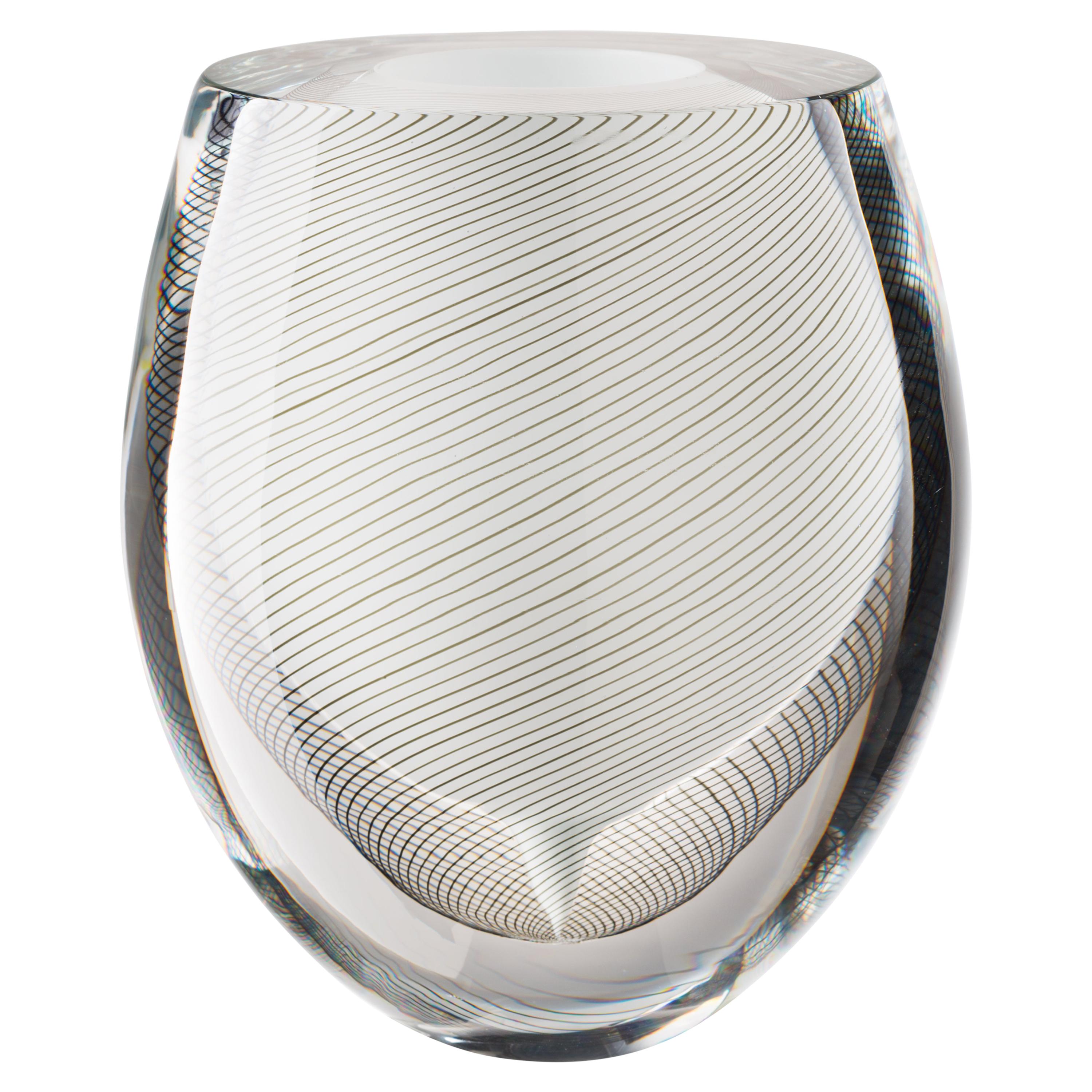 White (E3232) Tormenta di Vetro Murano Glass Vase by Christian Ghion