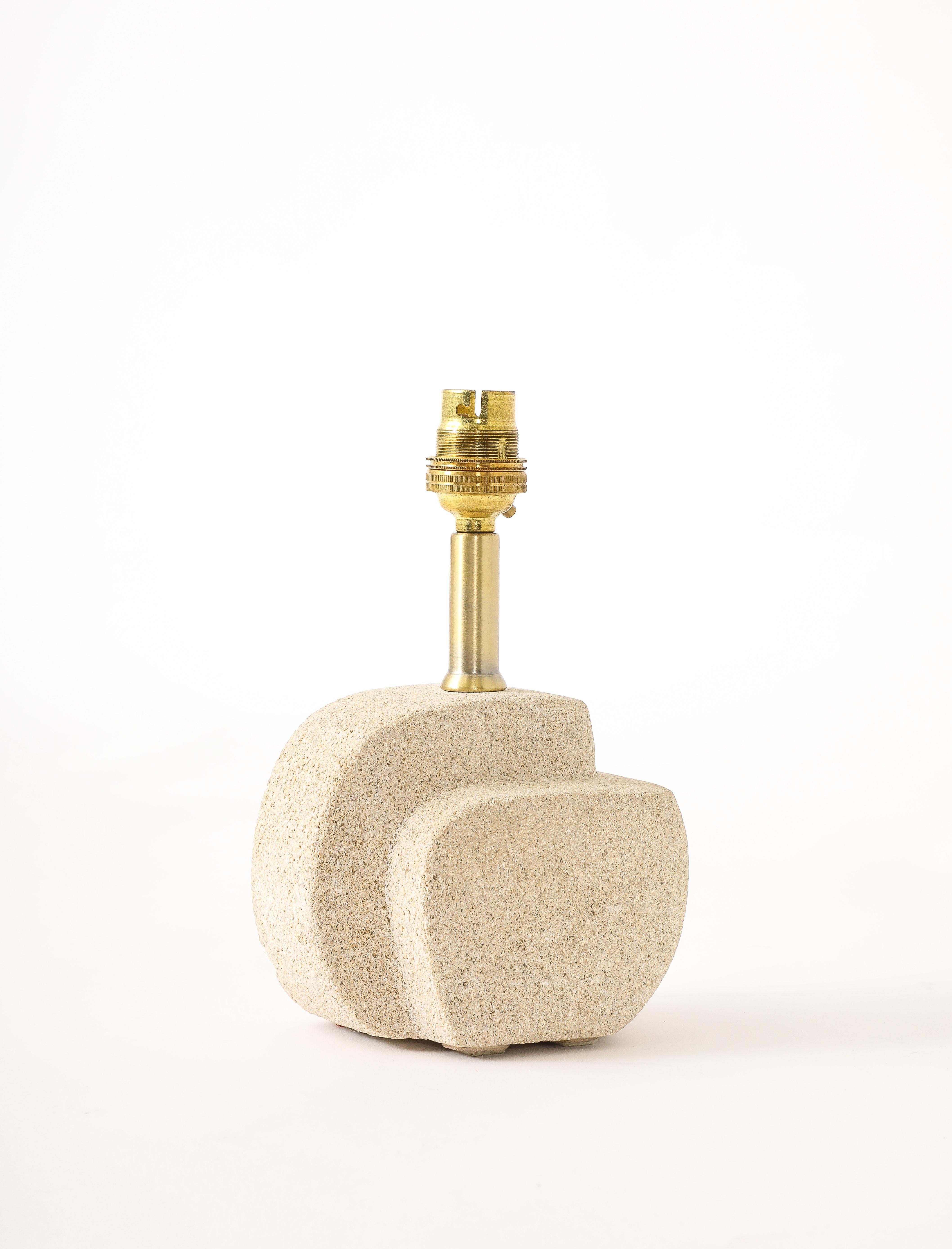 Limestone Tormos “Layers” Pierre du Gard Table Lamp, France 1960's For Sale