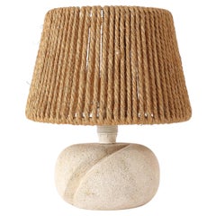 Tormos Limestone & Rope Lamp, France 1960's