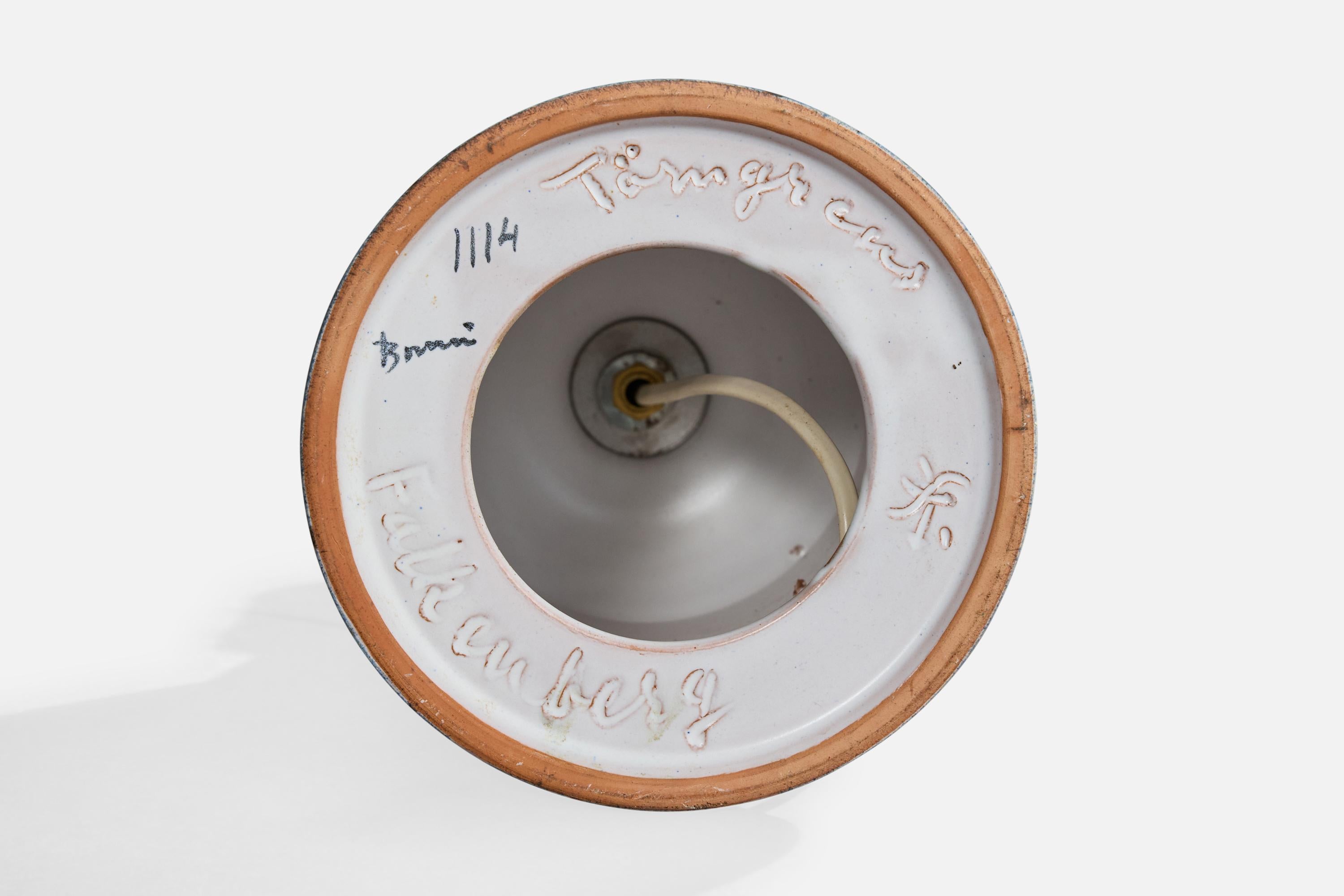 Céramique Törngrens Krukmakeri, lampe de table, céramique, Suède, 1970 en vente