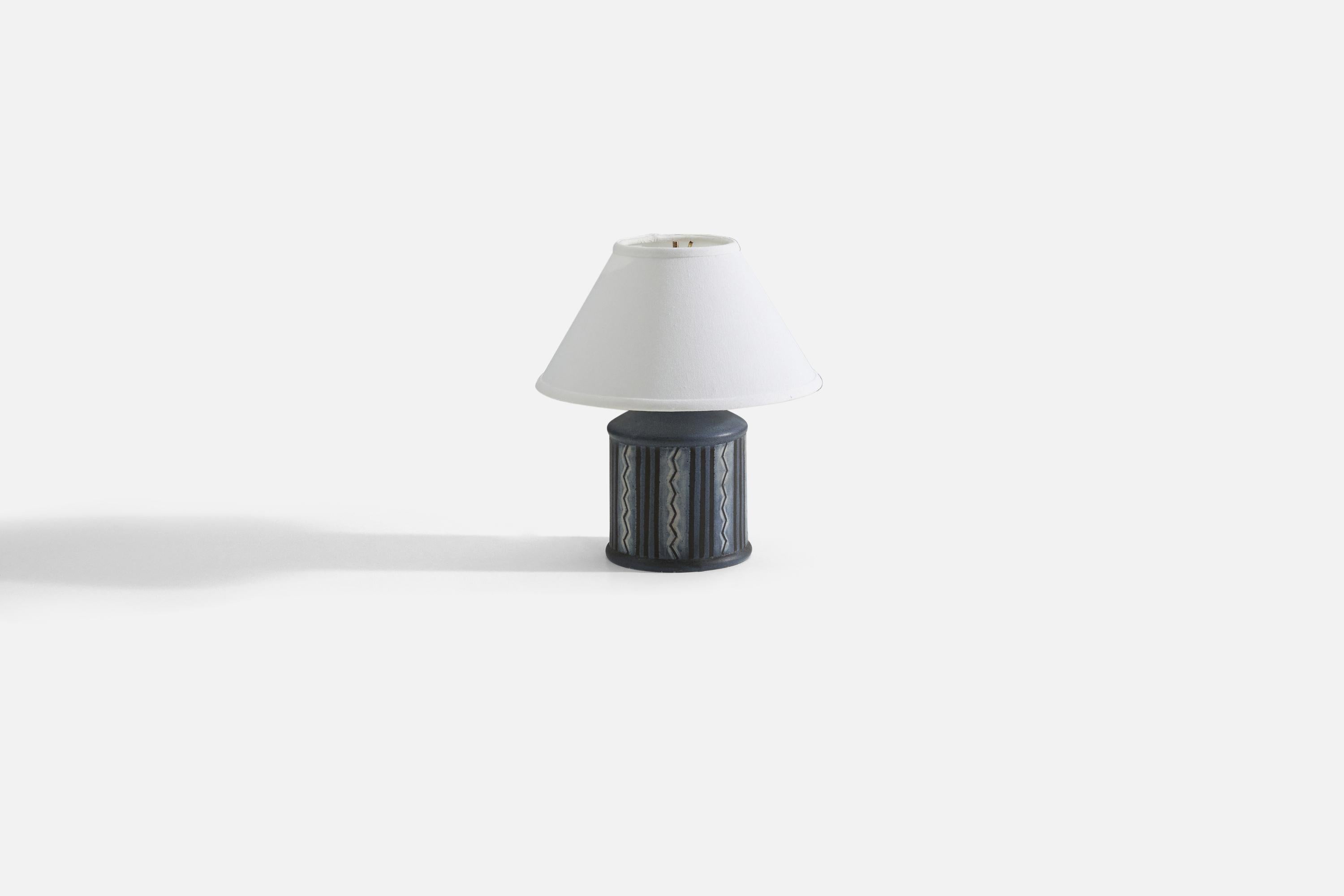 Mid-Century Modern Törngrens Krukmakeri, lampe de table, grès peint, Suède, années 1960 en vente