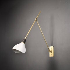 Torno Adjustable Wall Lamp in Black, White and Brass Made by Blueprint Lighting