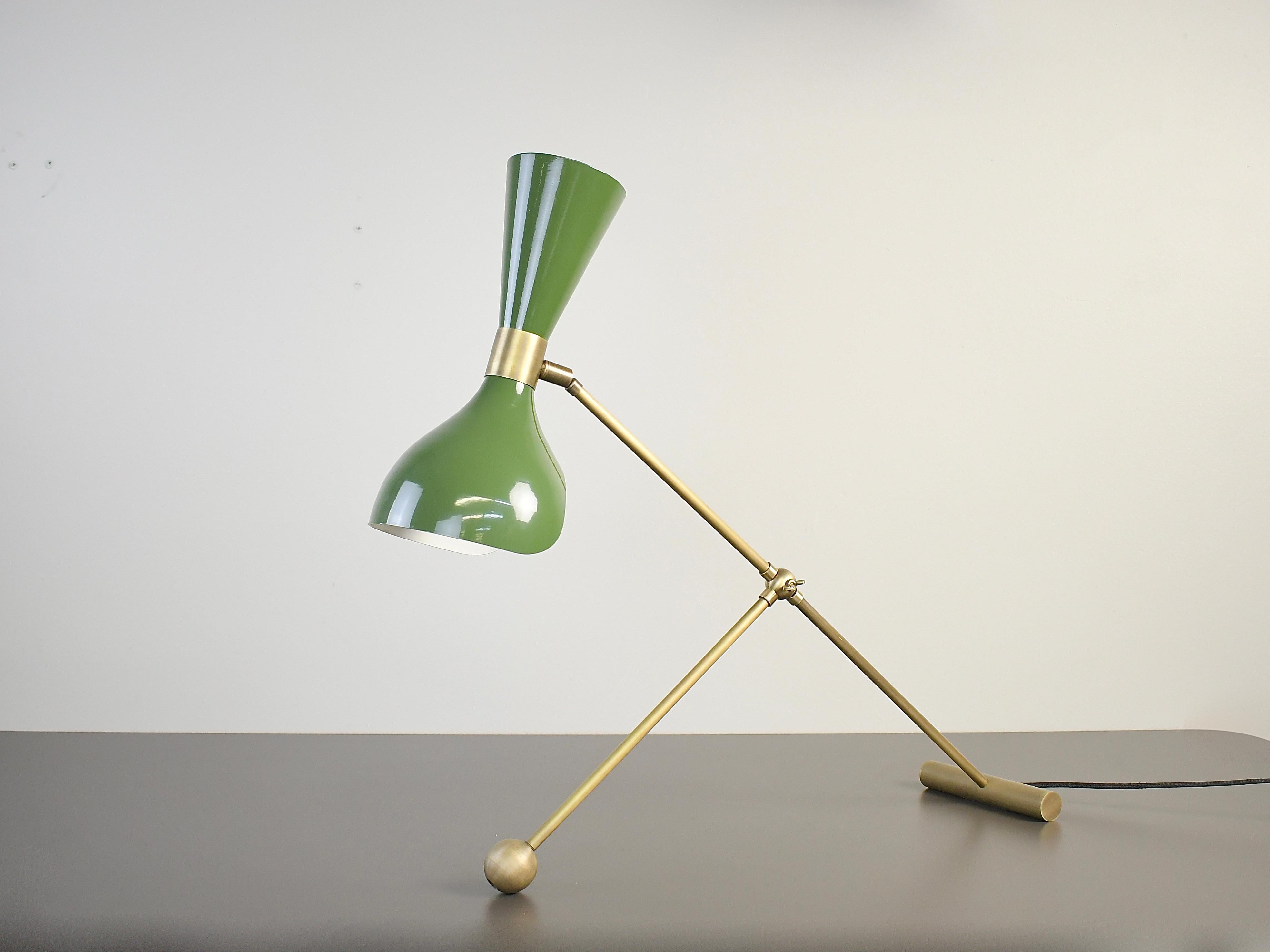 brushed enamel table lamp