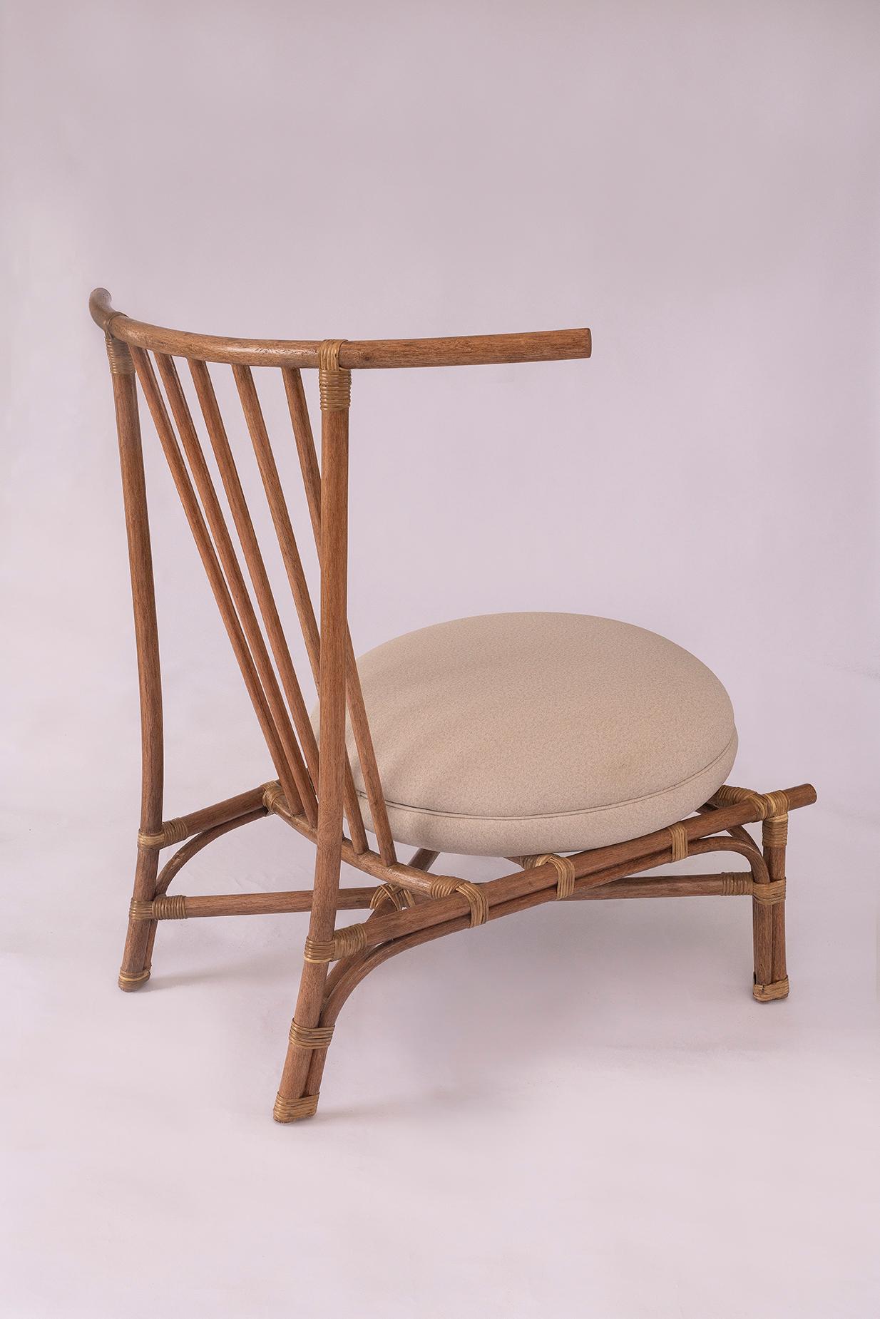 Contemporary Toro armchair made in Apuí Amazon Vine and designed by Tiago Curioni For Sale
