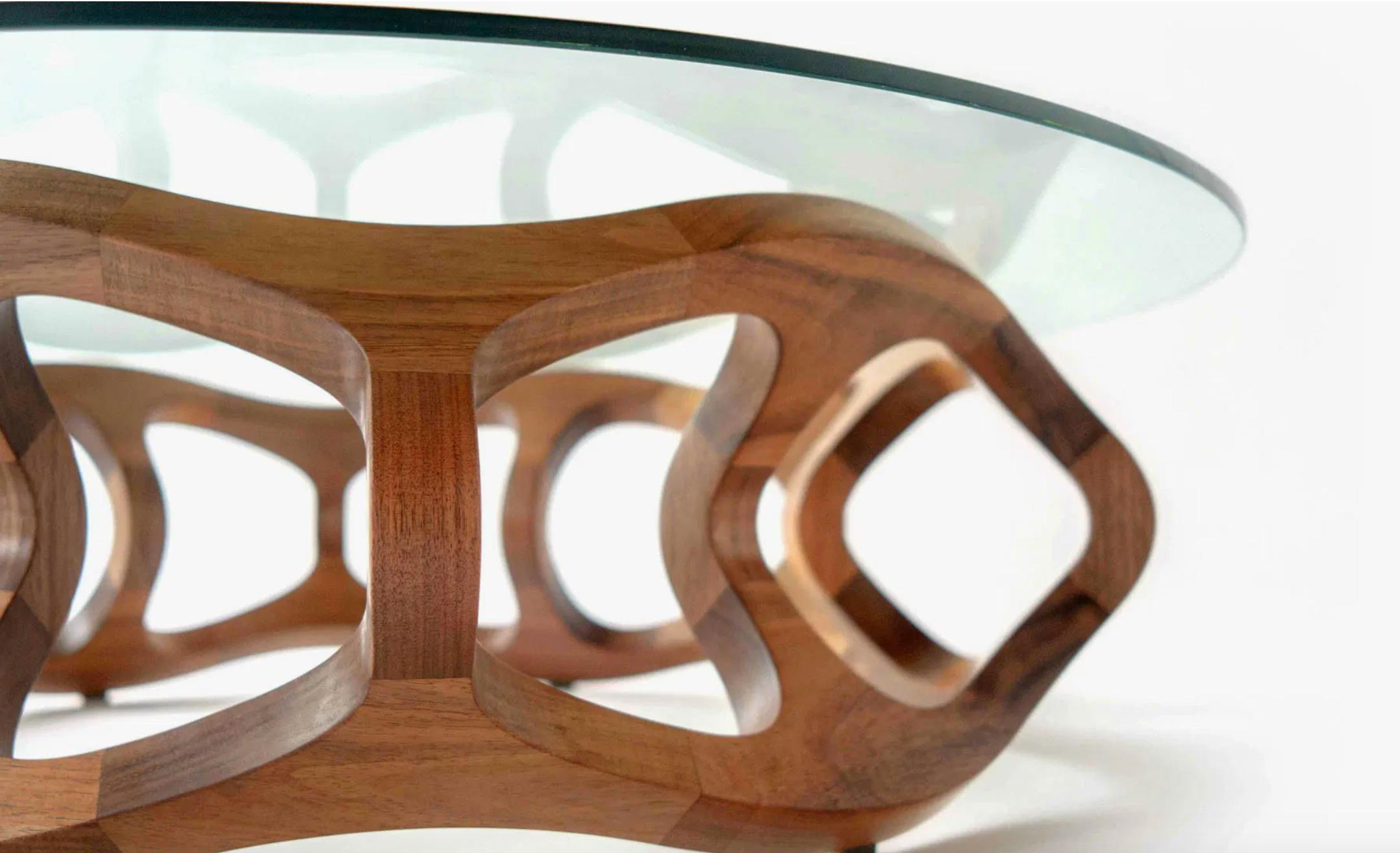 Mexican Contemporary Center Table in Tzalam Wood from Mexico For Sale