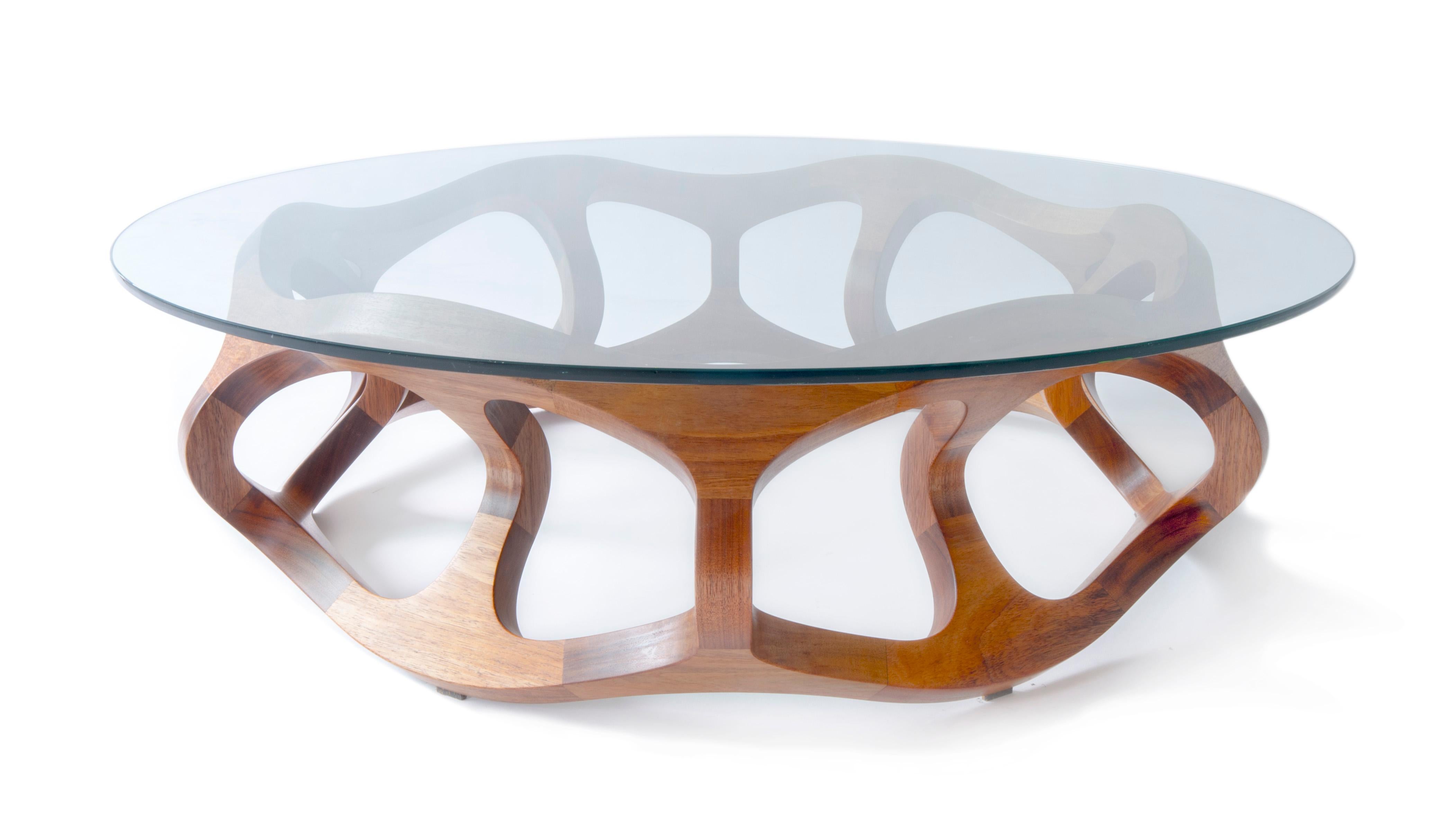 Toro G6, Geometric Sculptural Center Table Made of Solid Wood by Pedro Cerisola For Sale 6