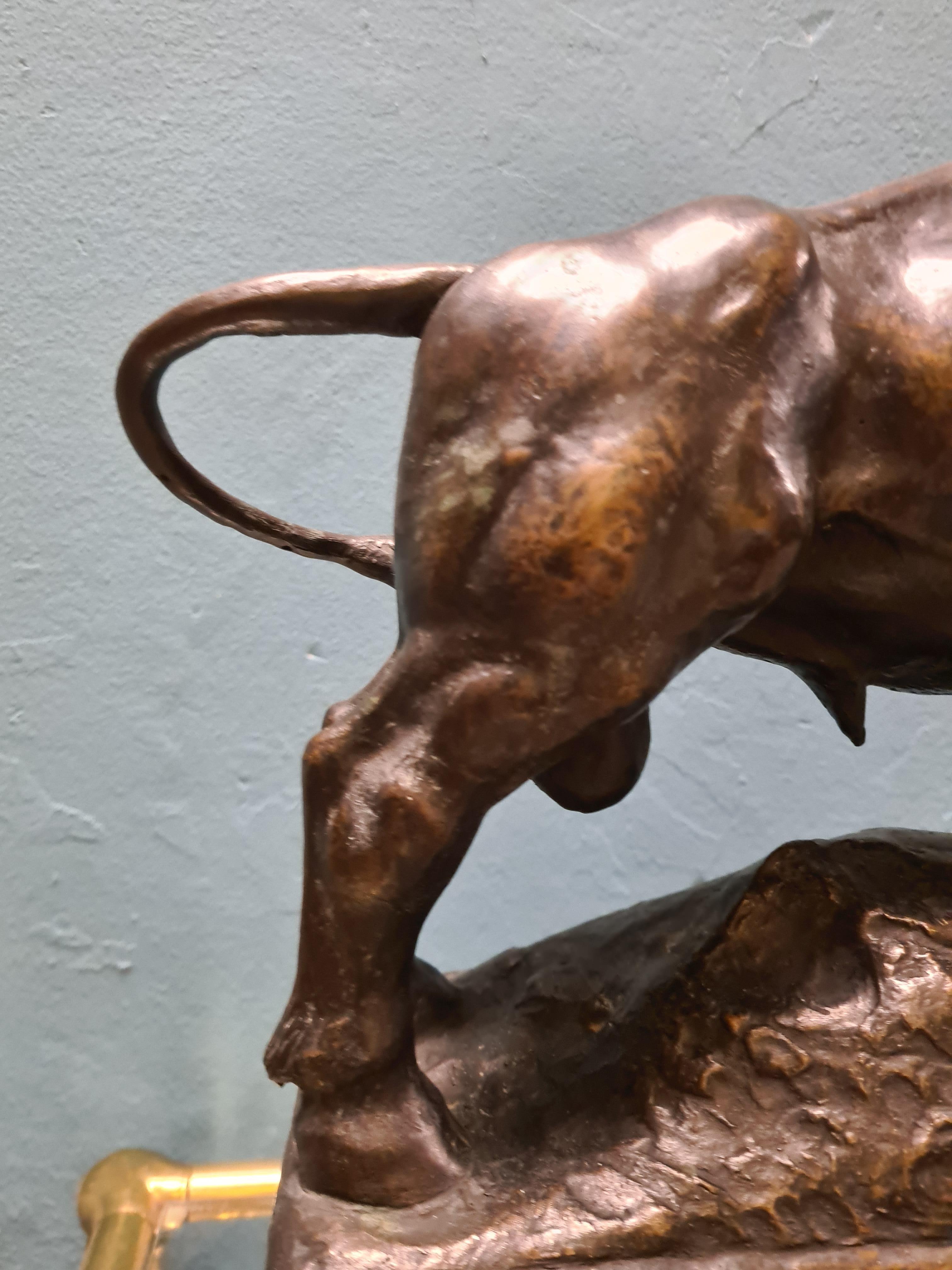 Early 20th Century Bronze bull by sculptor Emilio Musso For Sale