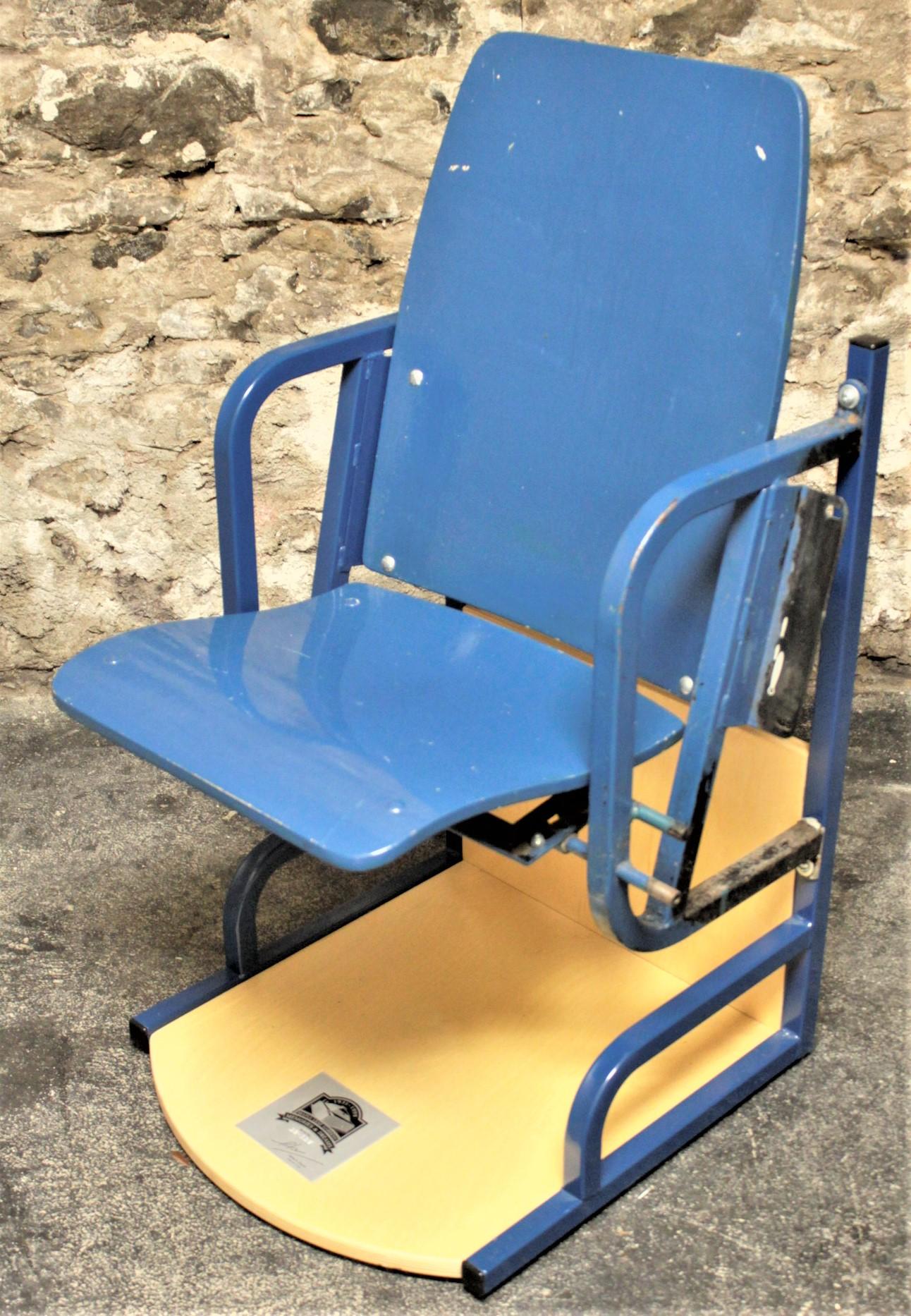 This is an authentic seat from the Maple Leaf gardens arena where the Toronto Maple leafs once played on won several Stanley cups. The actual maker of the seat is unknown, but presumed to have been made in North America in circa 1985. The seat