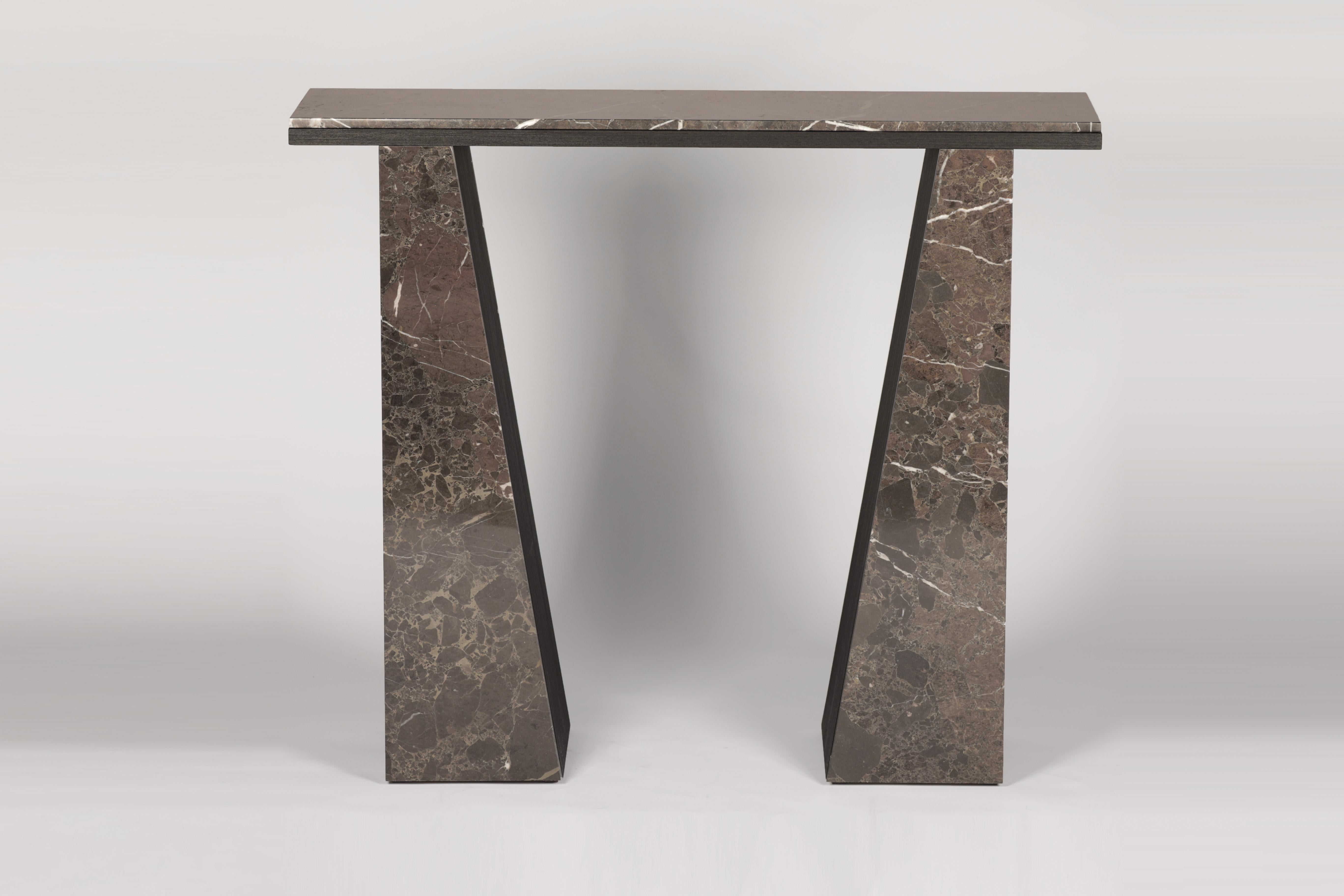 Toros Black & Black Oak Eterno Sideboard by Studio Mohs
Dimensions: W 74 x D 30 x H 90 cm
Materials: Marble, Diabase, Black Wood Veneer.

The Toros Black marble, which is extracted from Alanya Demirtas, is a highly demanded product in interior