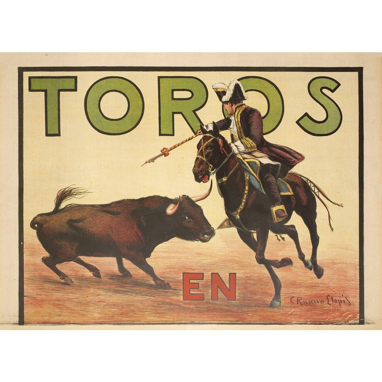 Original 1966 Spanish B1 poster for “Toros en” (1966). Very good-fine condition, rolled. Please note: the size is stated in inches and the actual size can vary by an inch or more.
  
