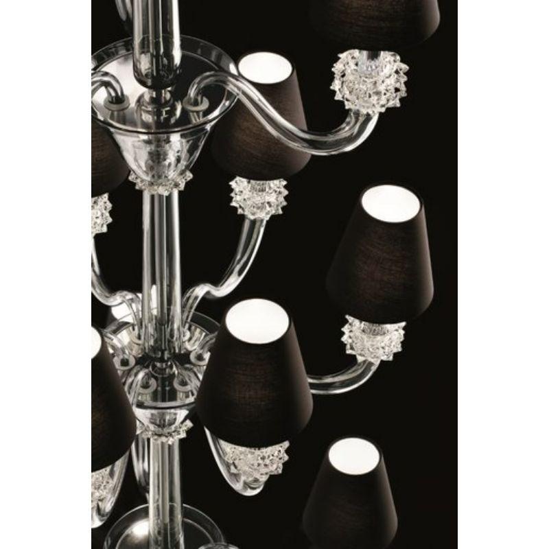 Italian Torpedo Amsterdam 7142 Chandelier, 12 Bulbs, Grey Venetian Crystal For Sale