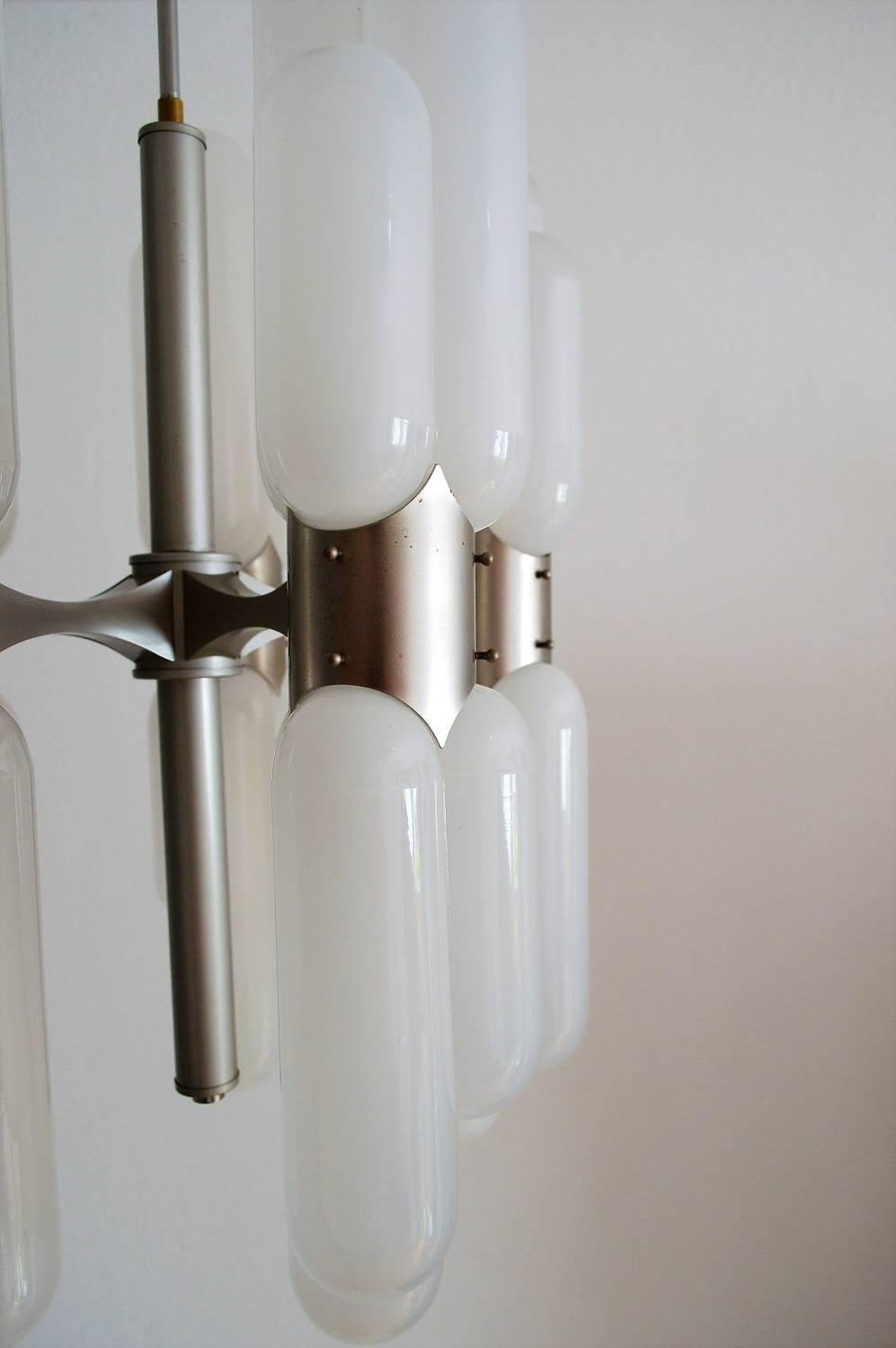 Torpedo Chandelier by Carlo Nason for Mazzega, 1960s In Excellent Condition In Morazzone, Varese