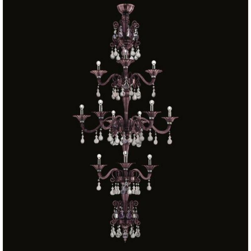 Torpedo Taif 7143 Chandelier, 12 Bulbs, Bluastro Venetian Crystal In New Condition For Sale In Venice, IT