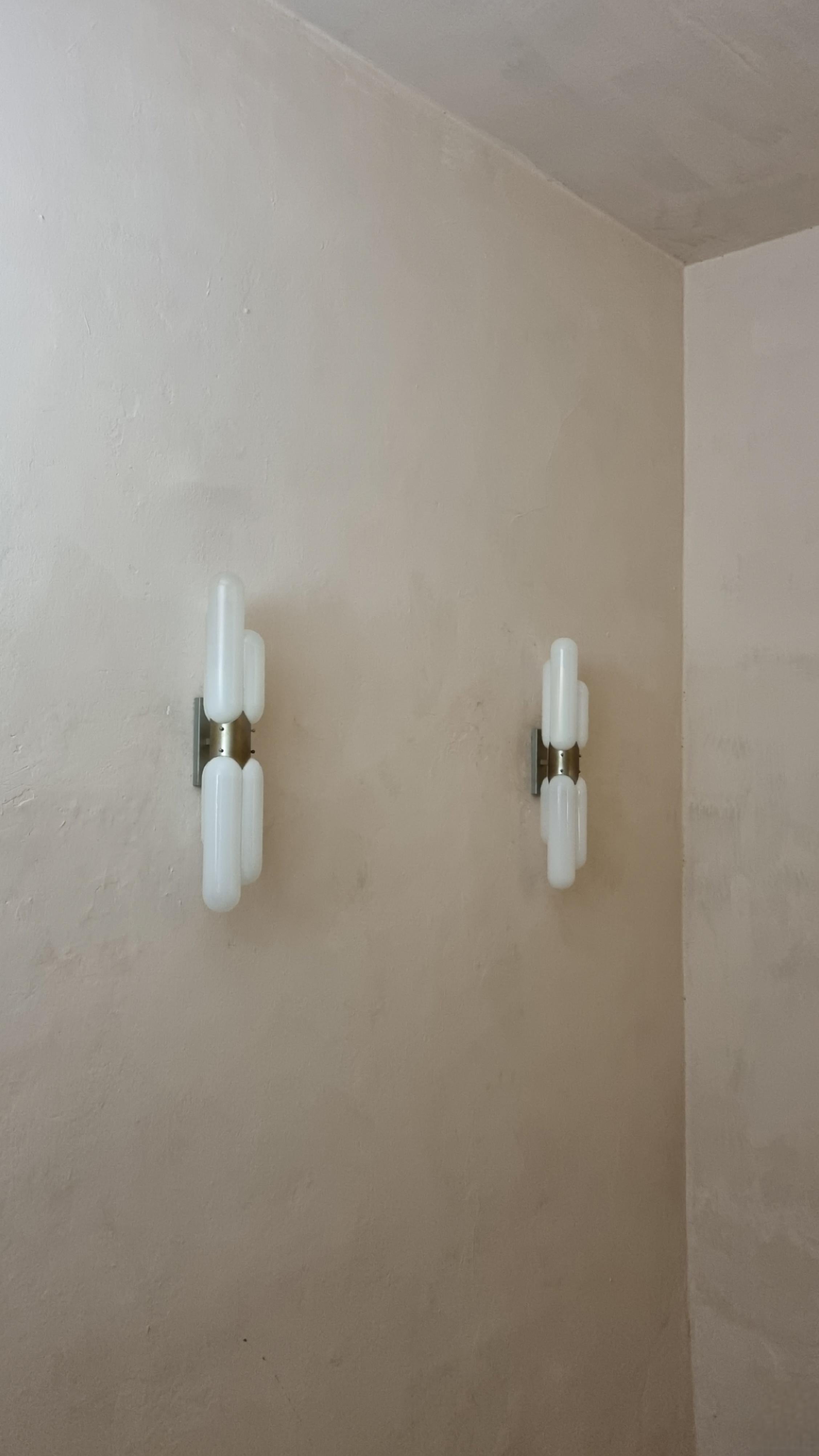 Mid-Century moderno Torpedo wall sconces designed  by Carlo Nason for Mazzega, 1960s in vendita