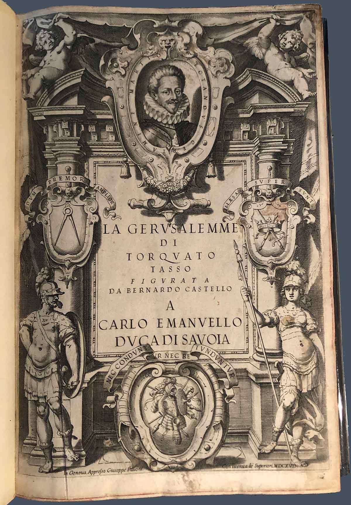 Une édition illustrée ancienne de La Jérusalem délivrée par Torquato Tasso (1544 - 1595)
