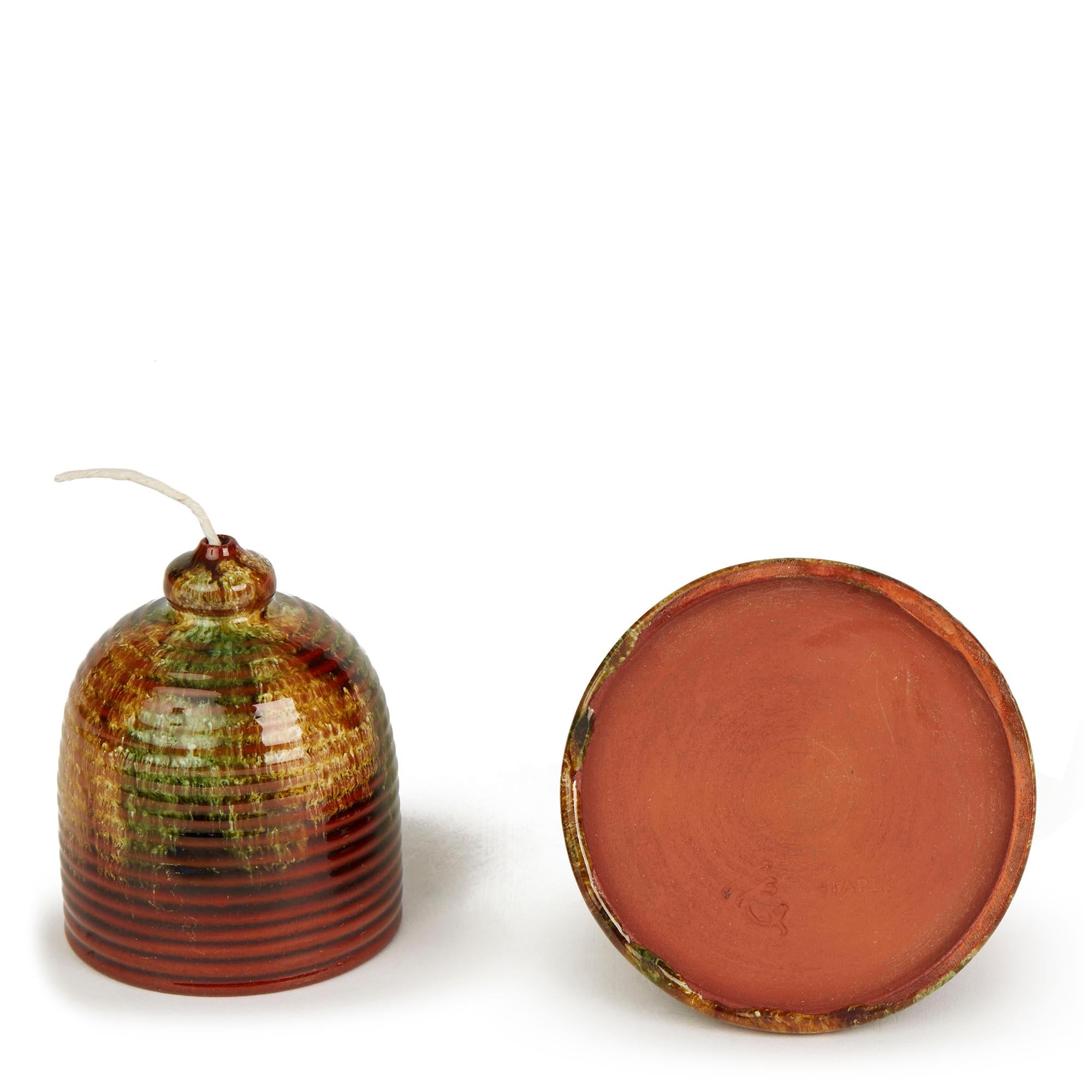 English Torquay Terracotta Co Beehive Glazed Pottery String Dispenser
