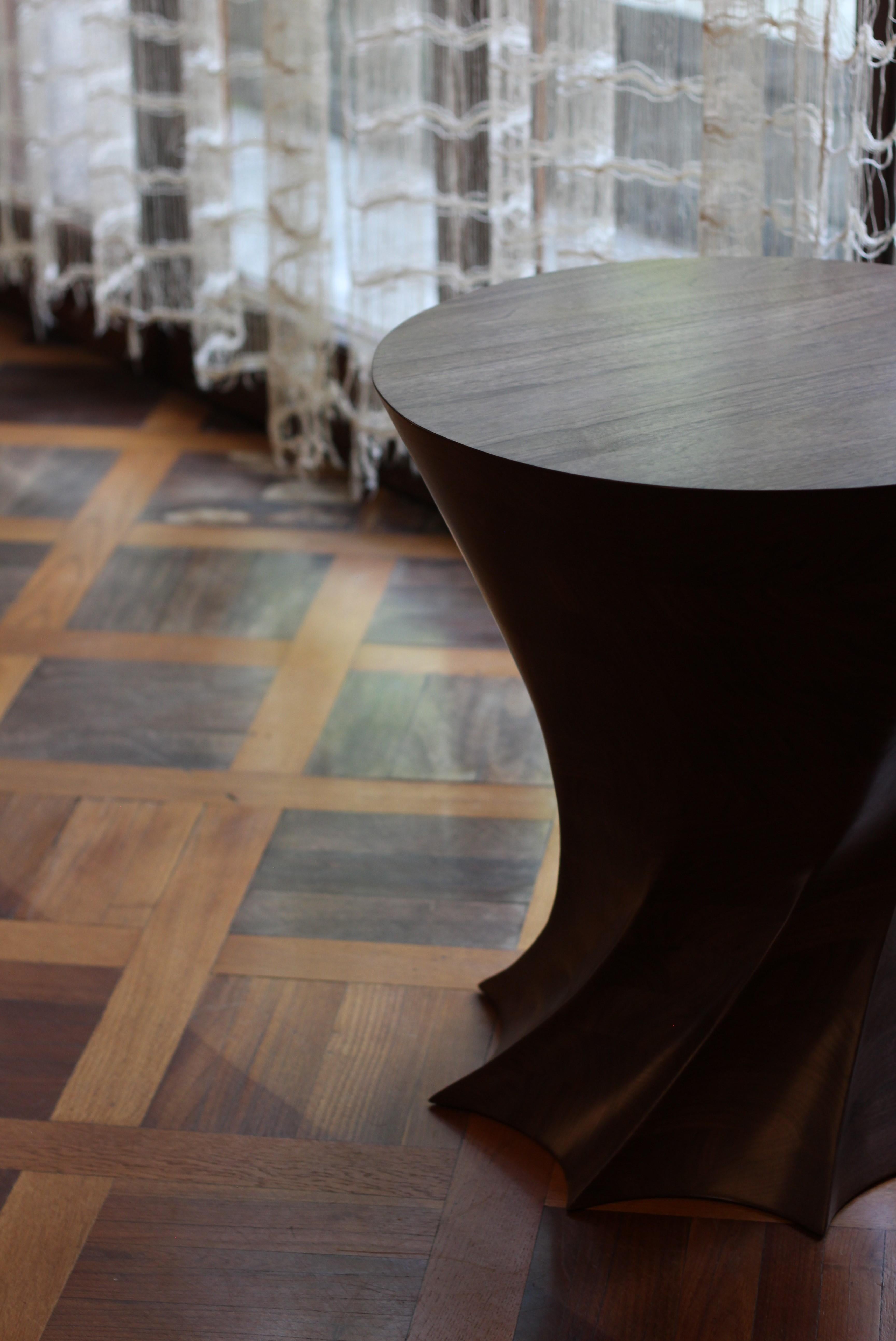 Post-Modern Torque Walnut Side Table by Studio TOOJ For Sale