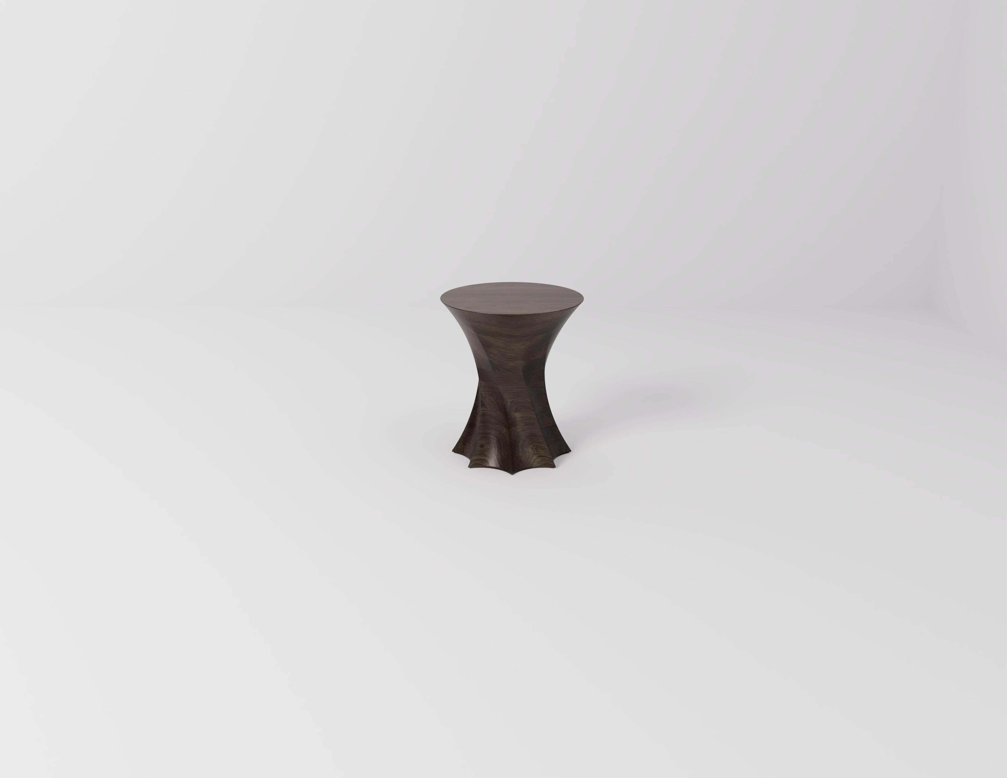 Swedish Torque Walnut Side Table by Studio TOOJ For Sale