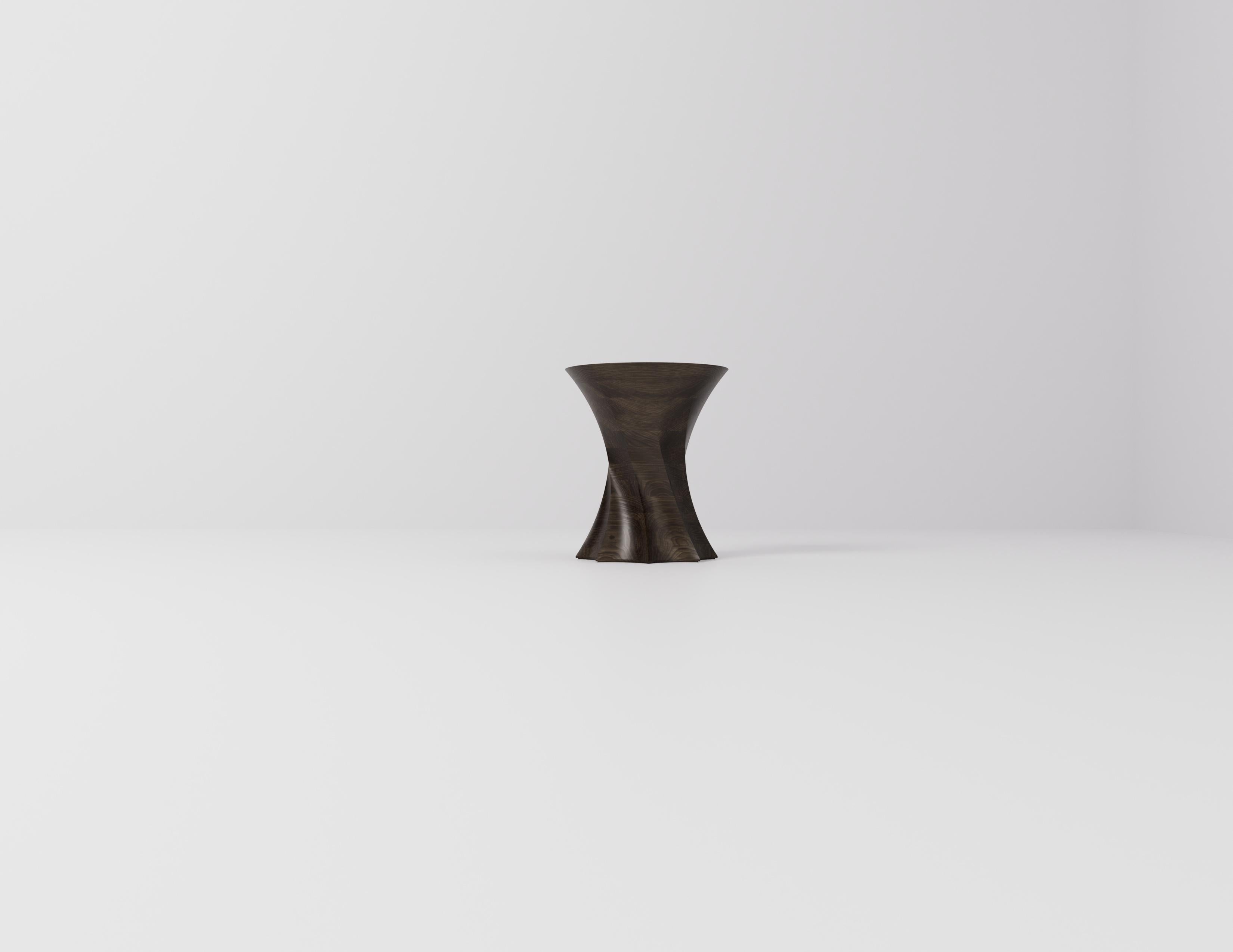 Torque Walnut Side Table by Studio TOOJ For Sale 1