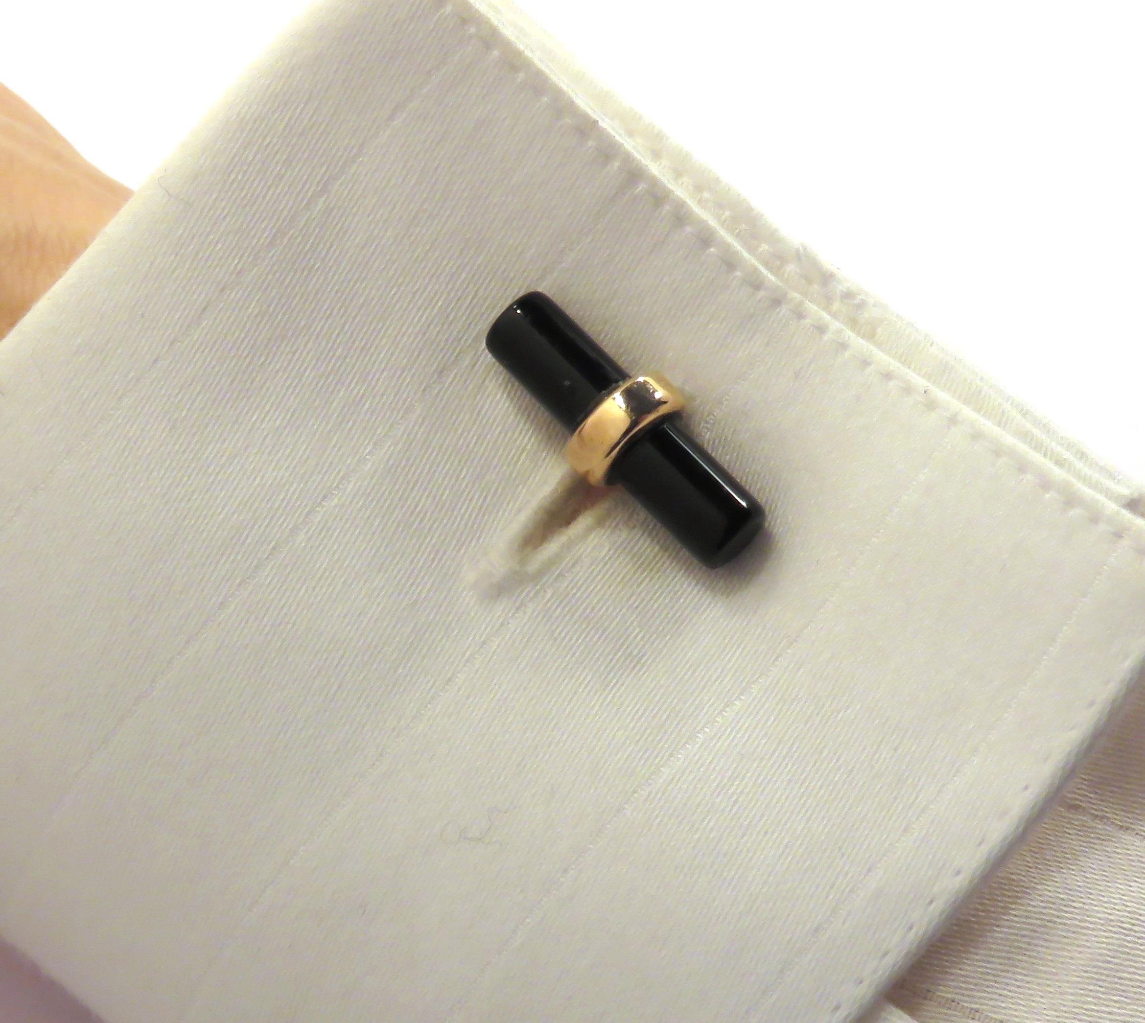 Men's Torquoise Onyx Rose Gold Cufflinks Handcrafted in Italy For Sale