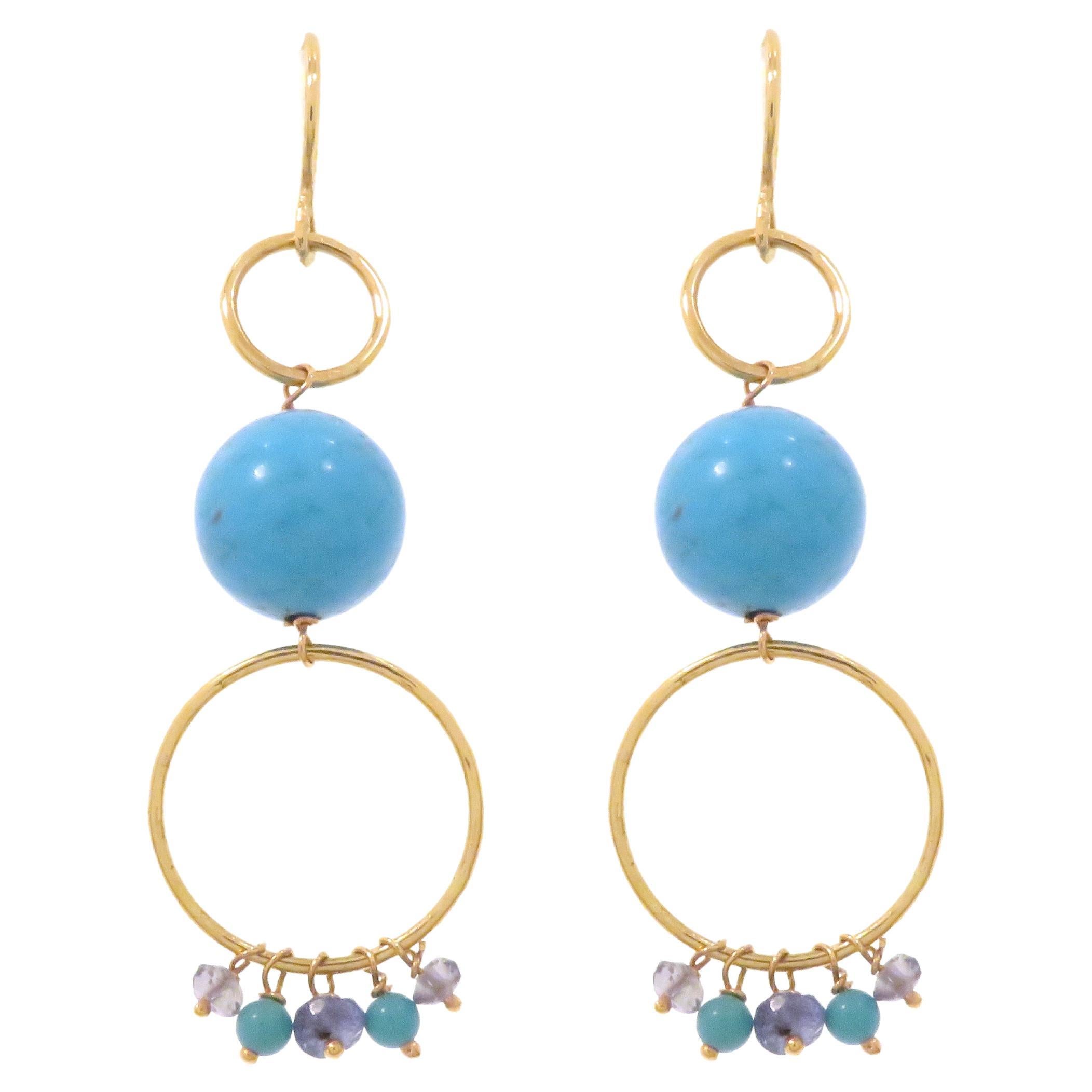 Brown Diamonds Rubies Rock Crystal Rose Gold Earrings Handcrafted in