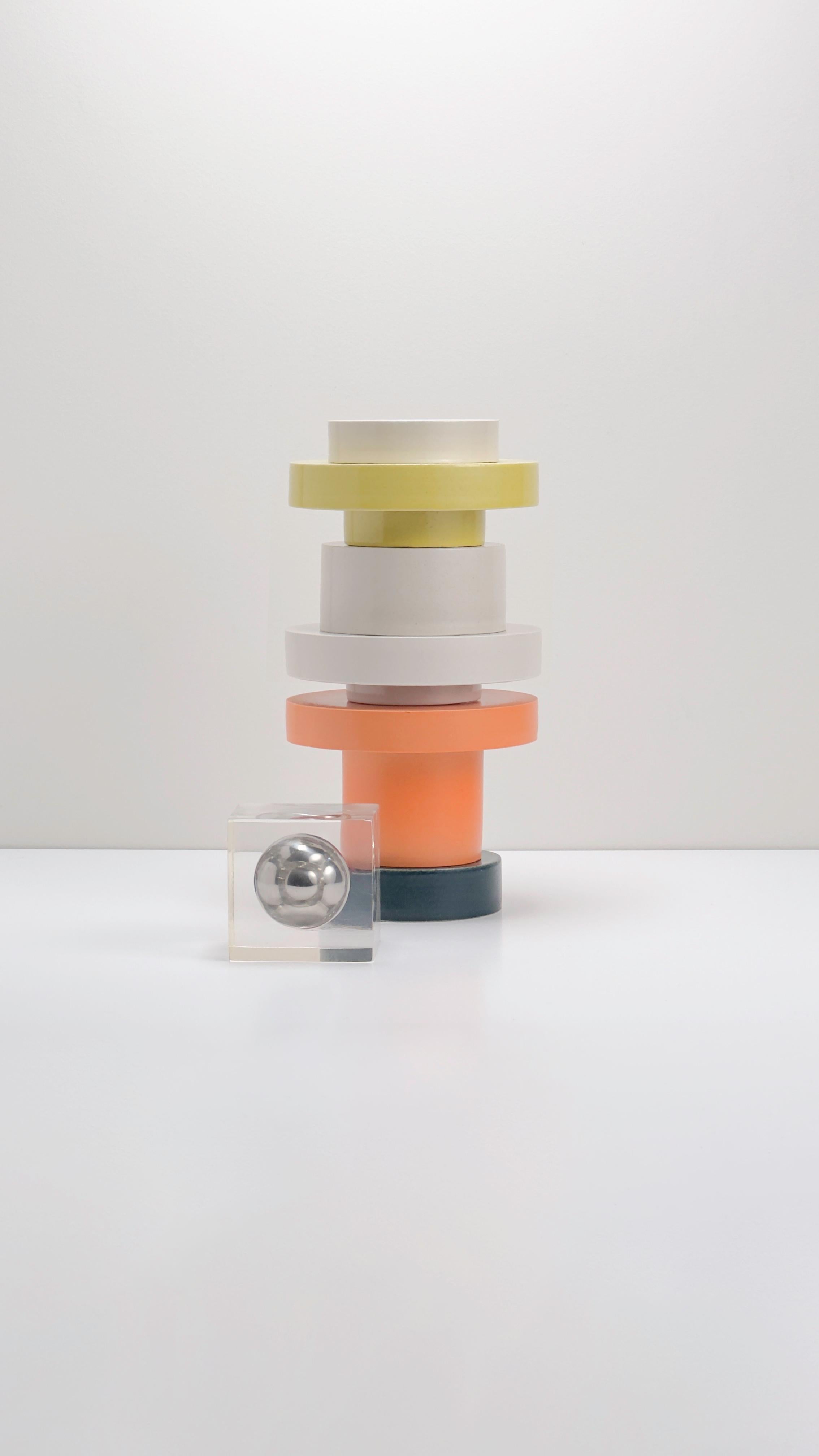 Torre 3 - Handcrafted Bunte modulare skulpturale Vase aus Keramik im Zustand „Neu“ im Angebot in Philadelphia, PA