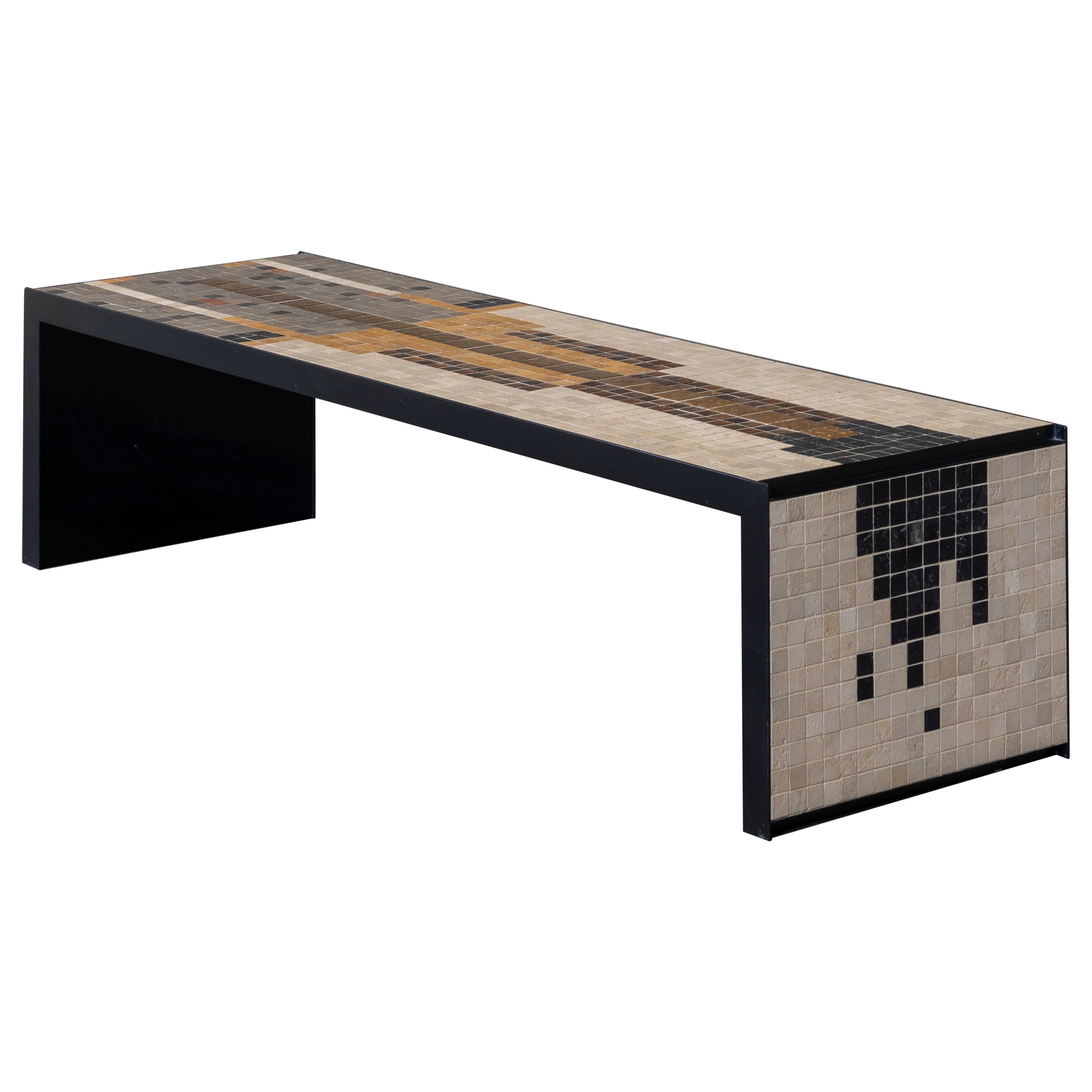 Torre Handcrafted Mosaic and Marble Table by RYTSOLA, Italian Design For Sale
