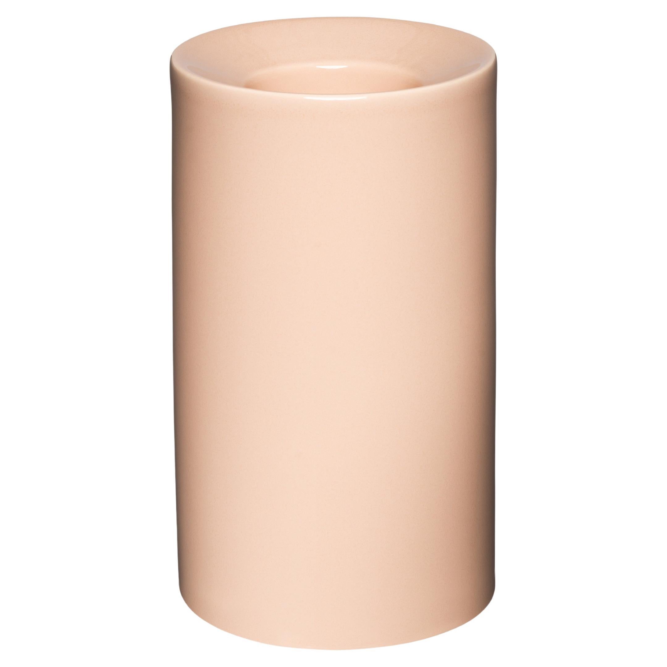 TORRE – Minimalist Vase in Nude Ceramic For Sale