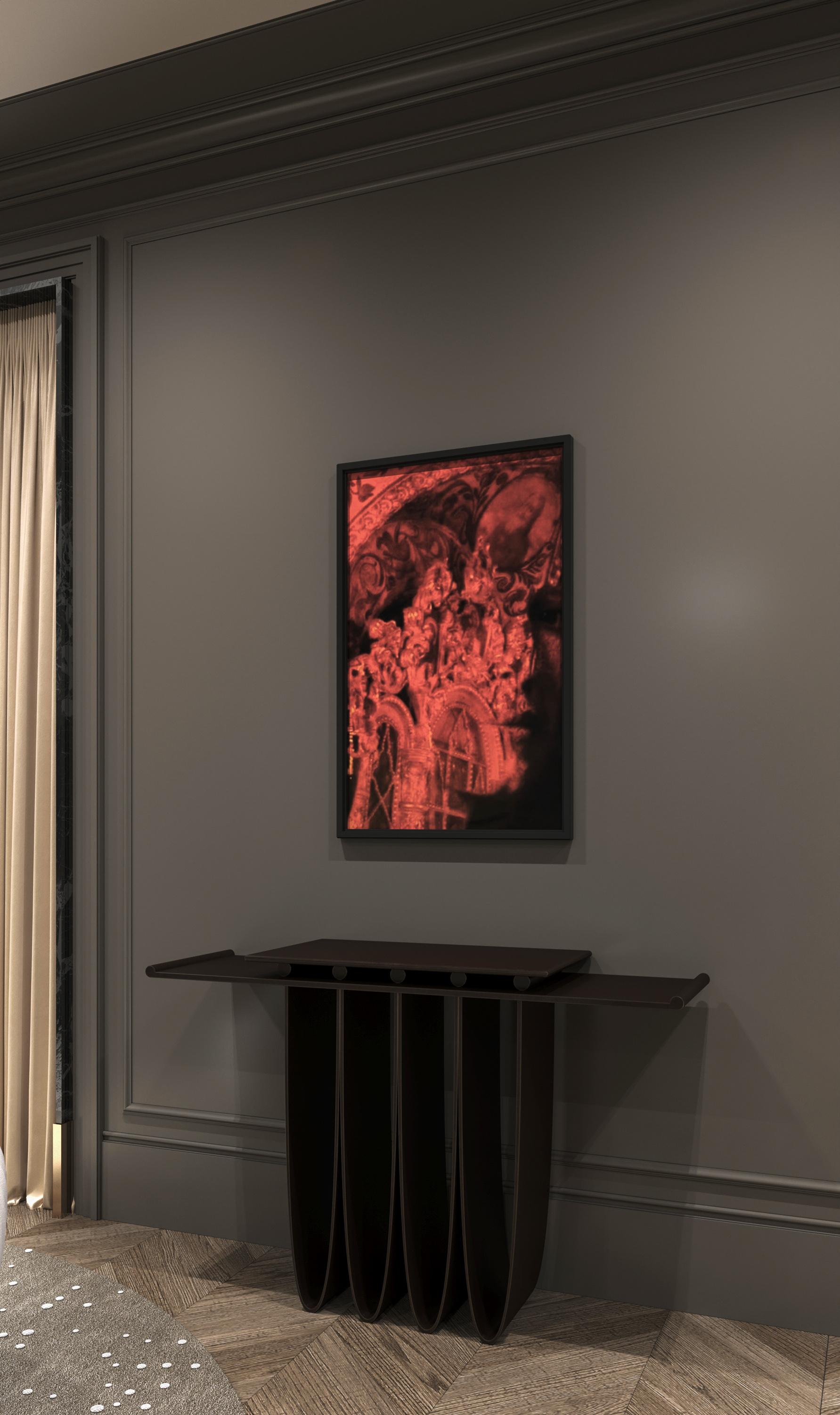 Laiton Table console Torrent en métal avec ambiance Art Déco en vente