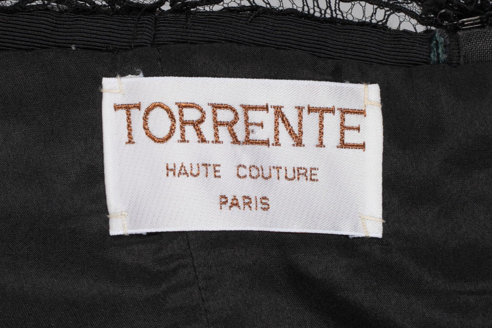Torrente Vestido corpiño de guinga blanco y negro Alta Costura, 1996 7