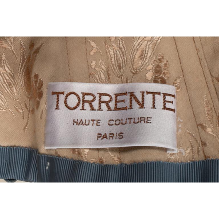 Torrente Blue Ostrich Leather Corset Haute Couture, 2002 For Sale 5