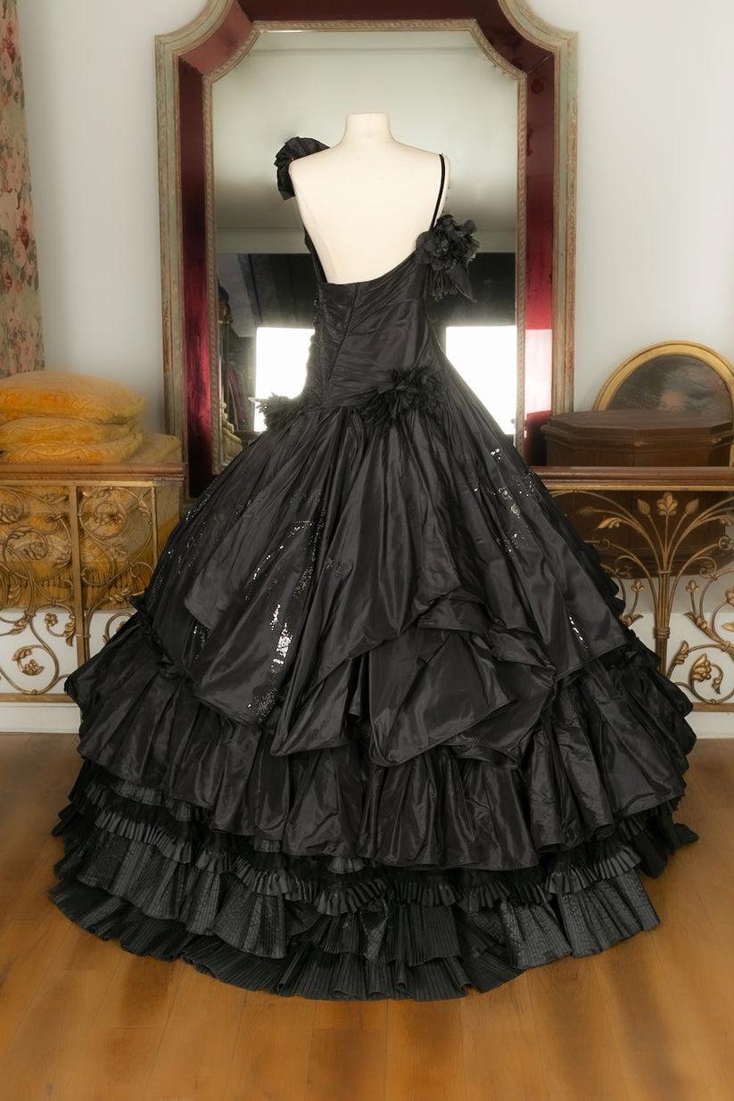 Noir TORRENTE Haute Couture Robe noire en vente