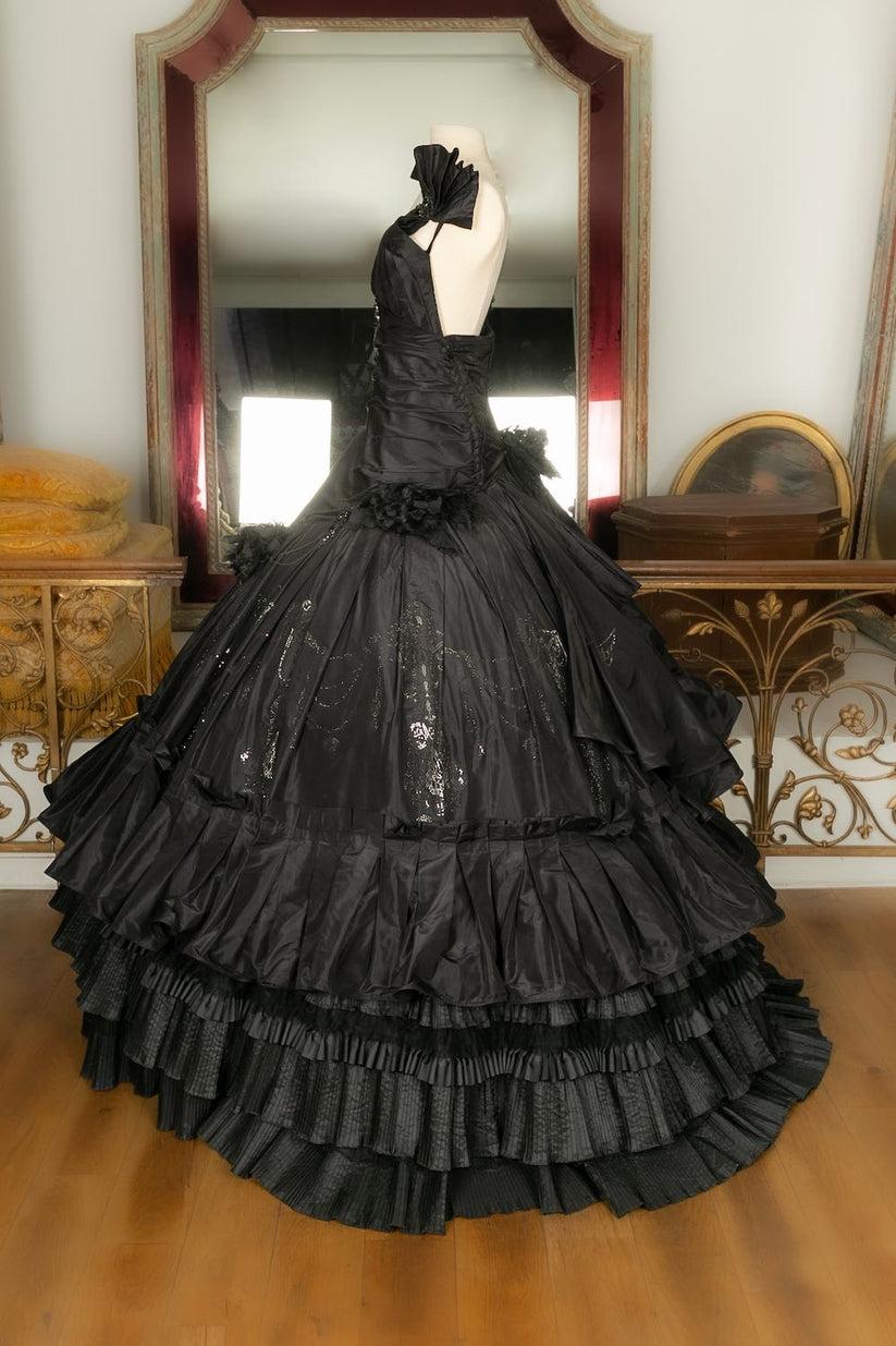 TORRENTE Haute Couture Robe noire Excellent état - En vente à SAINT-OUEN-SUR-SEINE, FR