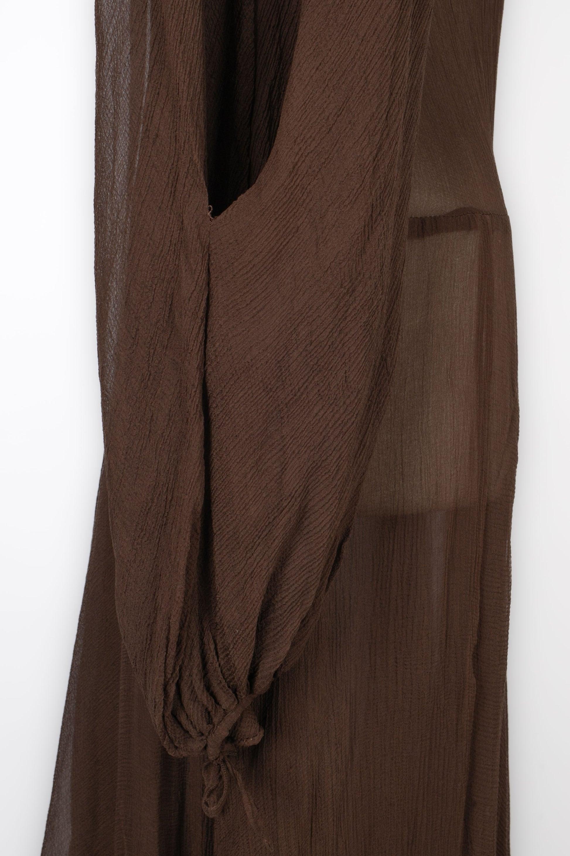 Torrente Long Brown Silk Muslin Dress, 2001 6