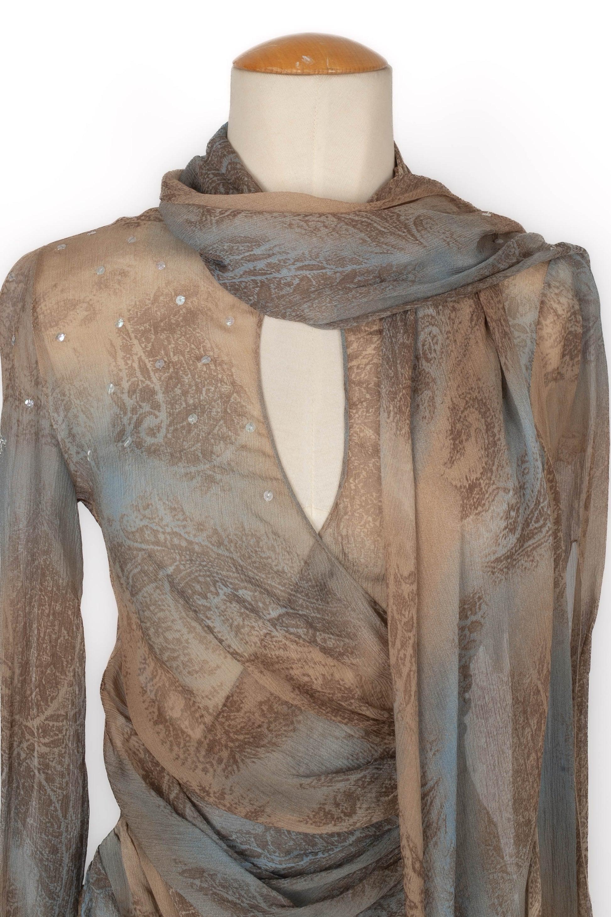 Torrente Patterned Silk Muslin Blouse, 2001 5