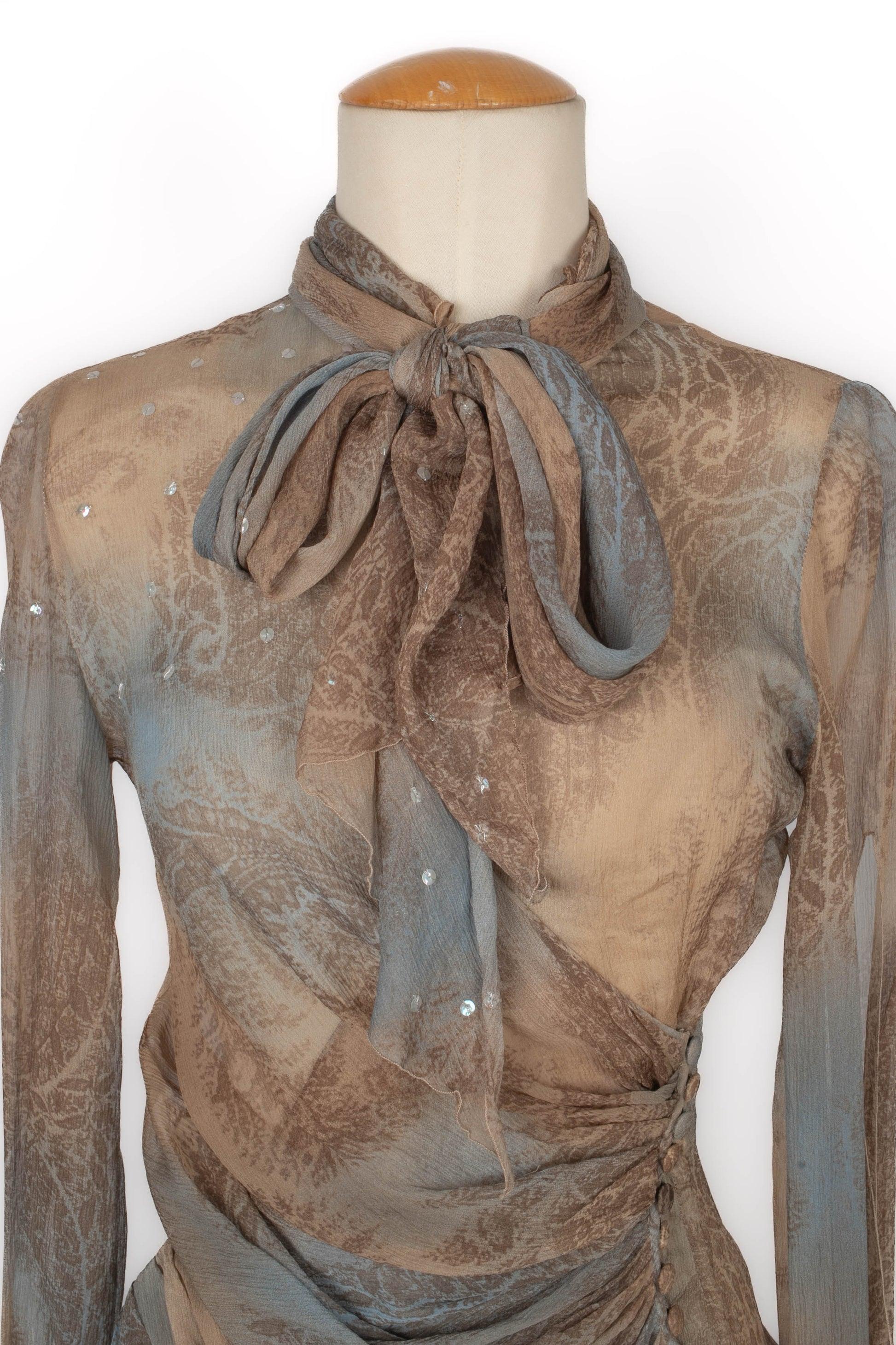 Torrente Patterned Silk Muslin Blouse, 2001 1