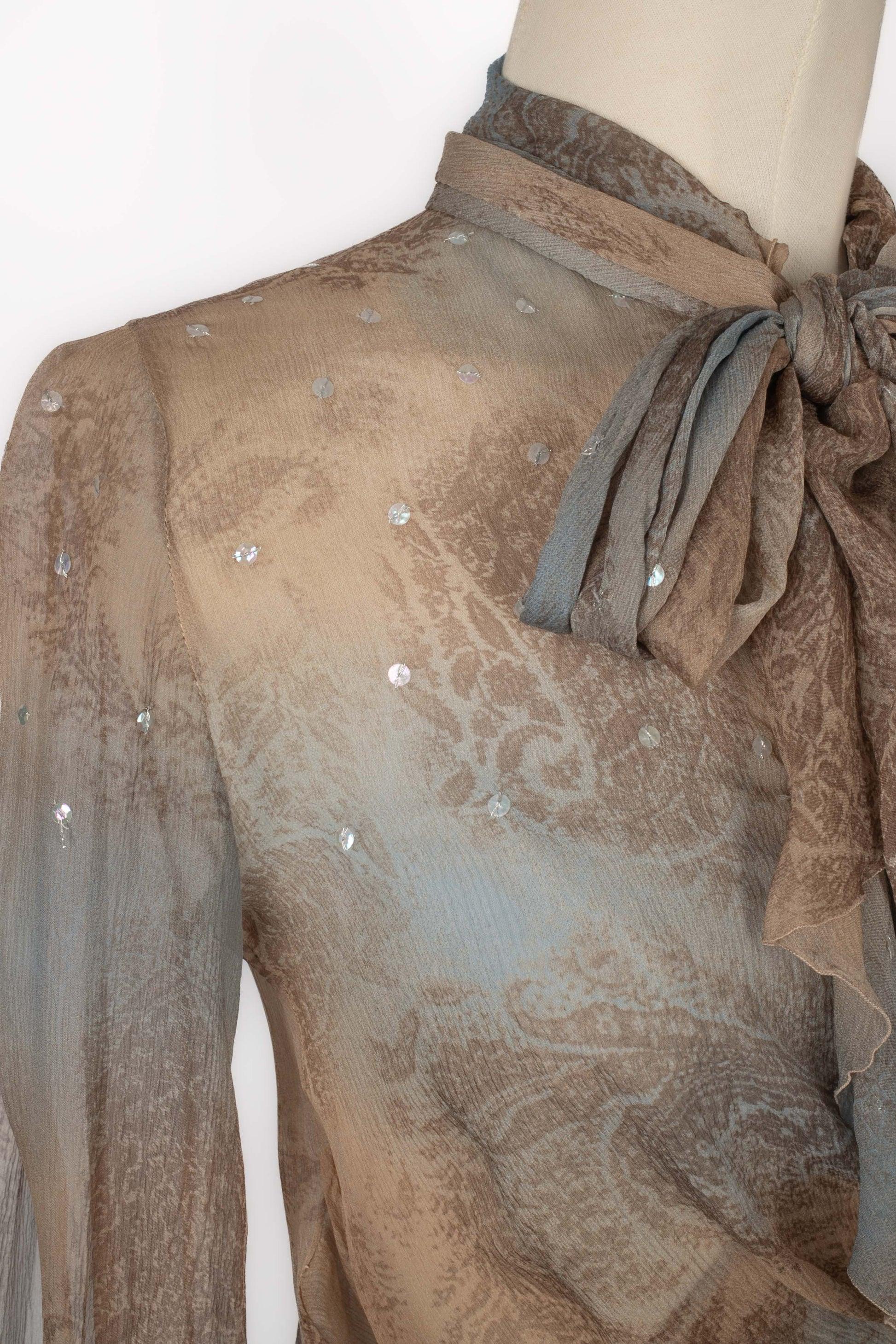 Torrente Patterned Silk Muslin Blouse, 2001 4