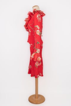 Conjunto Torrente Alta Costura Rojo de Blusa y Falda