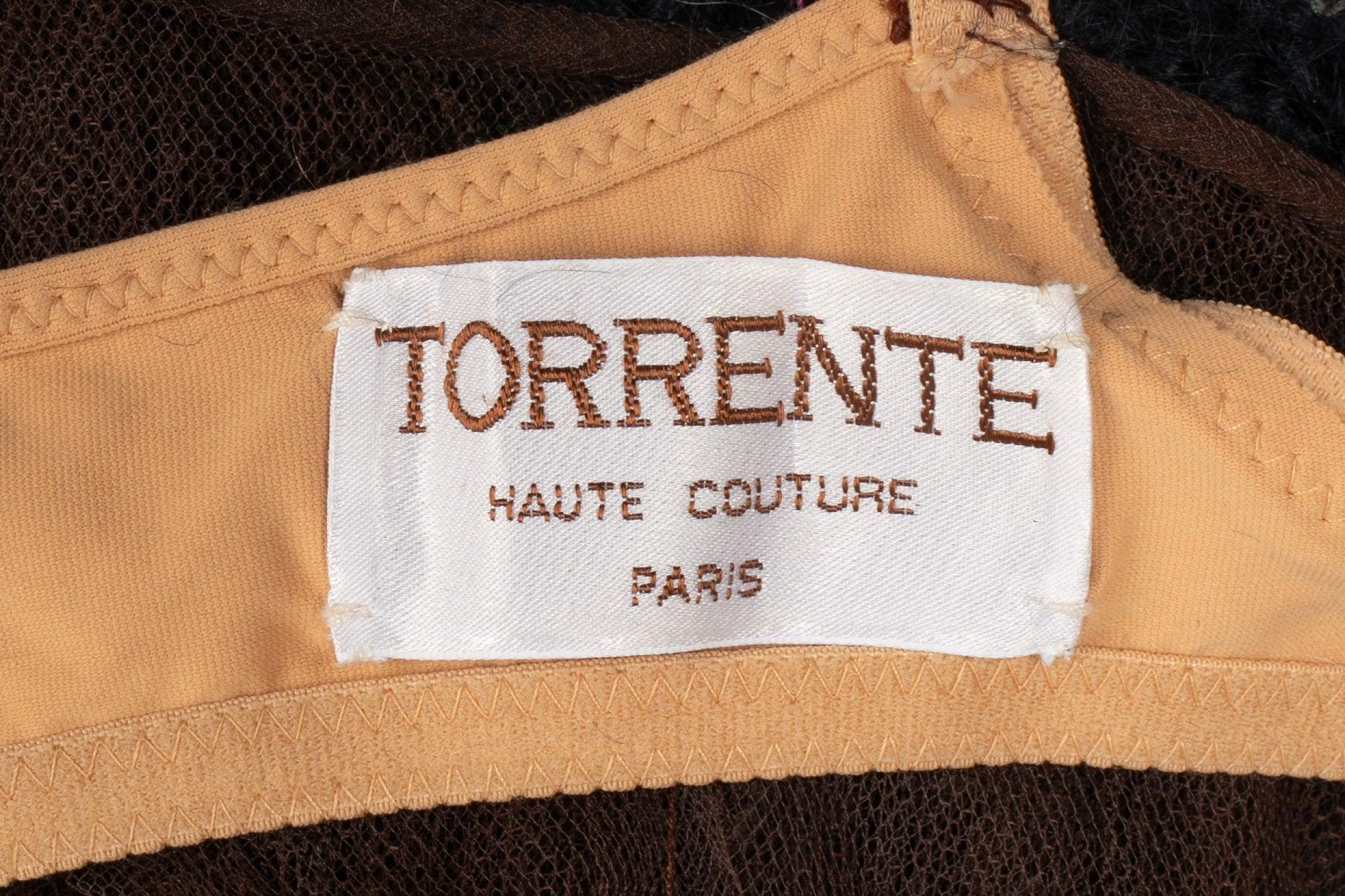 Robe courte en laine bleue de TORRENTE Haute Couture, 2003 7