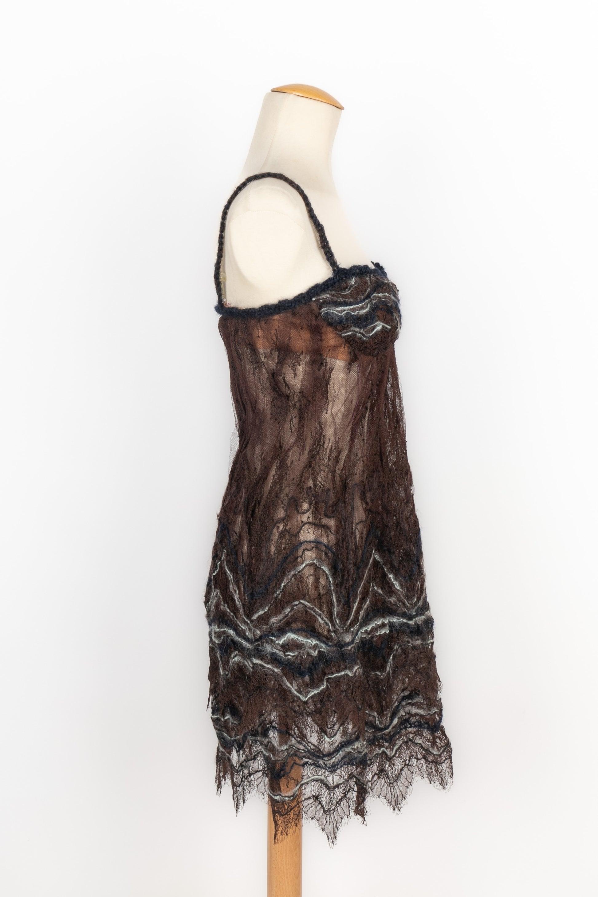 Robe courte en laine bleue de TORRENTE Haute Couture, 2003 1