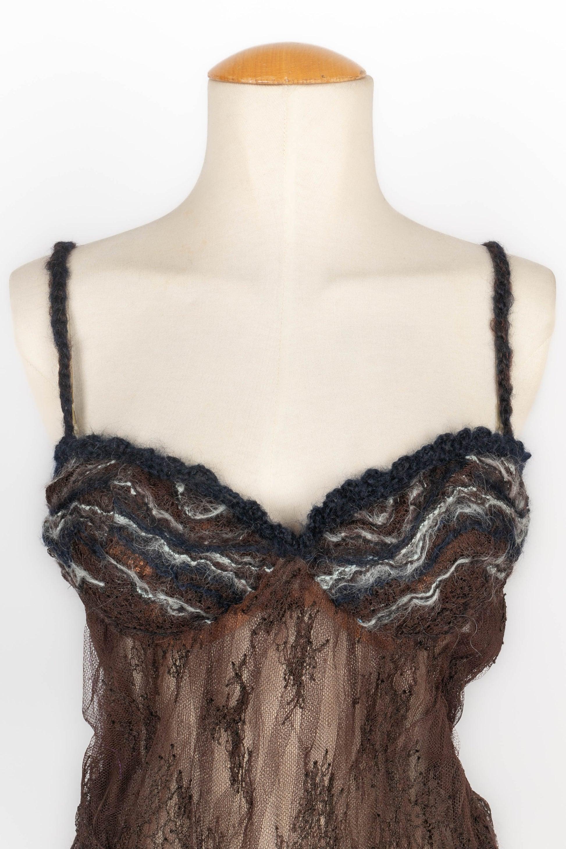 Robe courte en laine bleue de TORRENTE Haute Couture, 2003 2