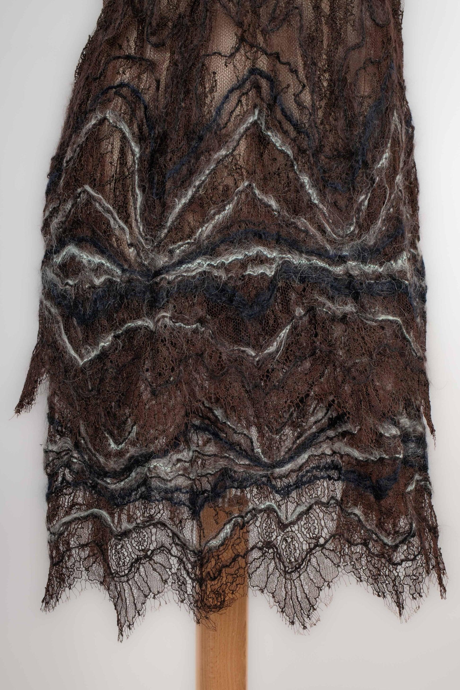 Robe courte en laine bleue de TORRENTE Haute Couture, 2003 4