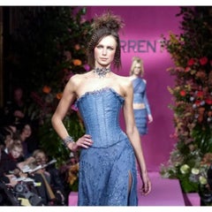 TorRENTE Top corsetto in pelle di struzzo blu primavera-estate con perle