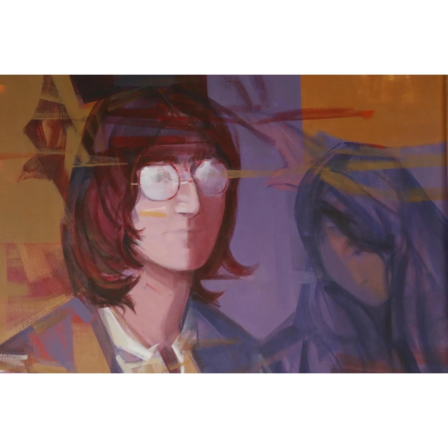 Torres Rojas John Lennon, Porträt, signiert Acryl auf Leinwand, um 1992 (Moderne) im Angebot