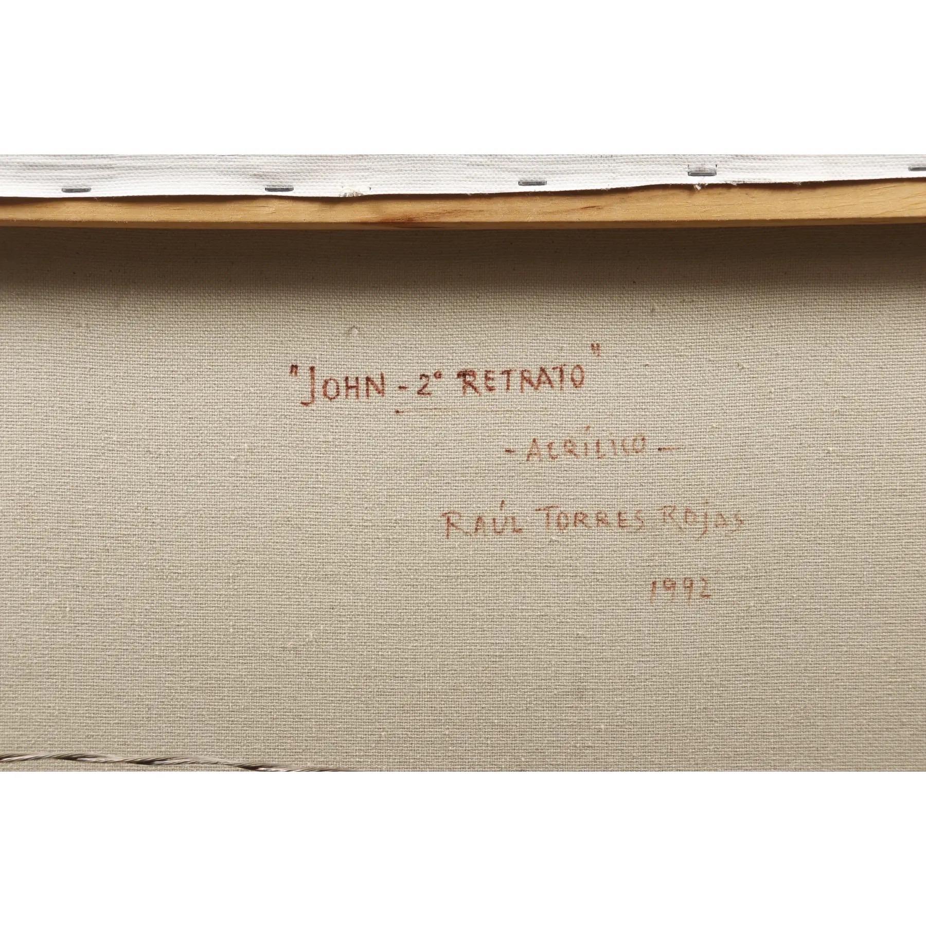 Torres Rojas John Lennon, Porträt, signiert Acryl auf Leinwand, um 1992 (20. Jahrhundert) im Angebot