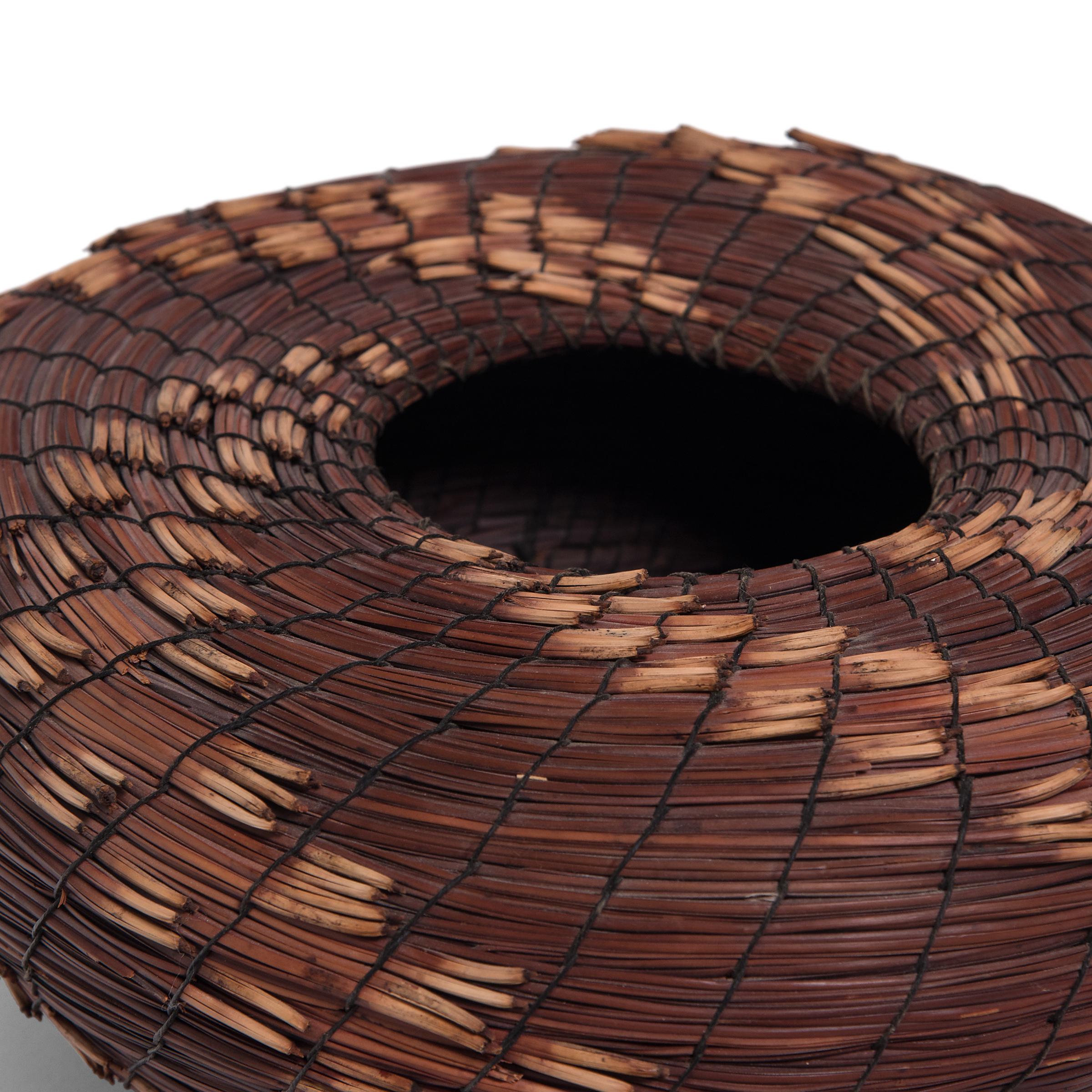 American Torrey Pine Needle Spiral Basket by Fran and Neil Prince