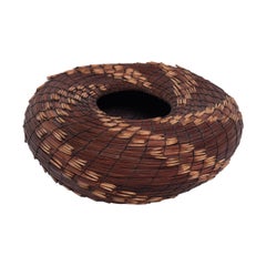Torrey Pine Needle Spiral Basket by Fran and Neil Prince