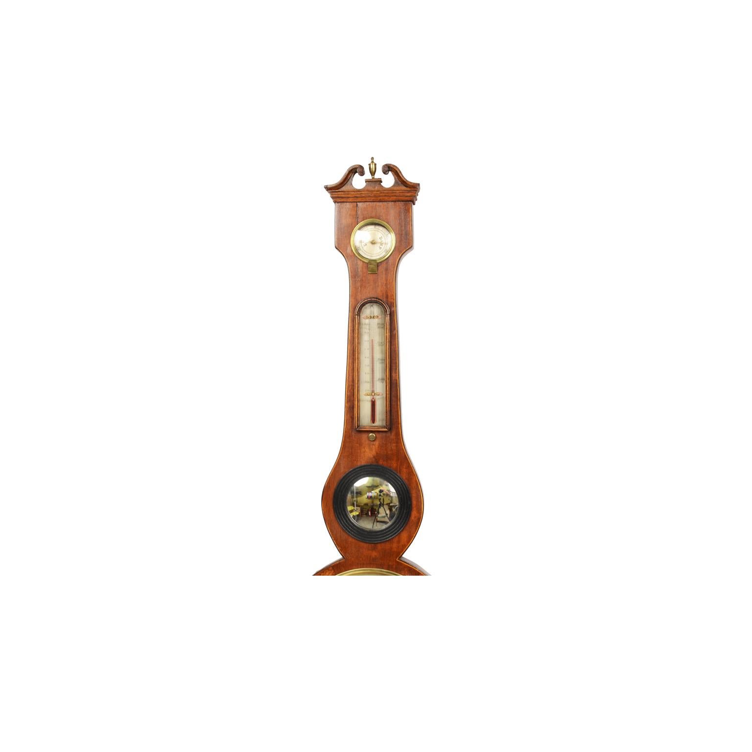 Torricelli barometer, mahogany, with thermometer and hygrometer, including a level for the right position, signed A. Intross Strood, first half of the 19th century. Measures: Height cm 98, inches 39. Very good condition.