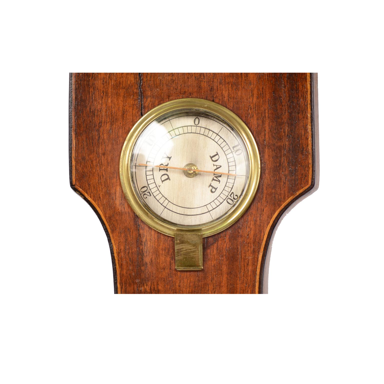 Torricelli Barometer, Mahogany Thermometer and Hygrometer In Good Condition In Milan, IT